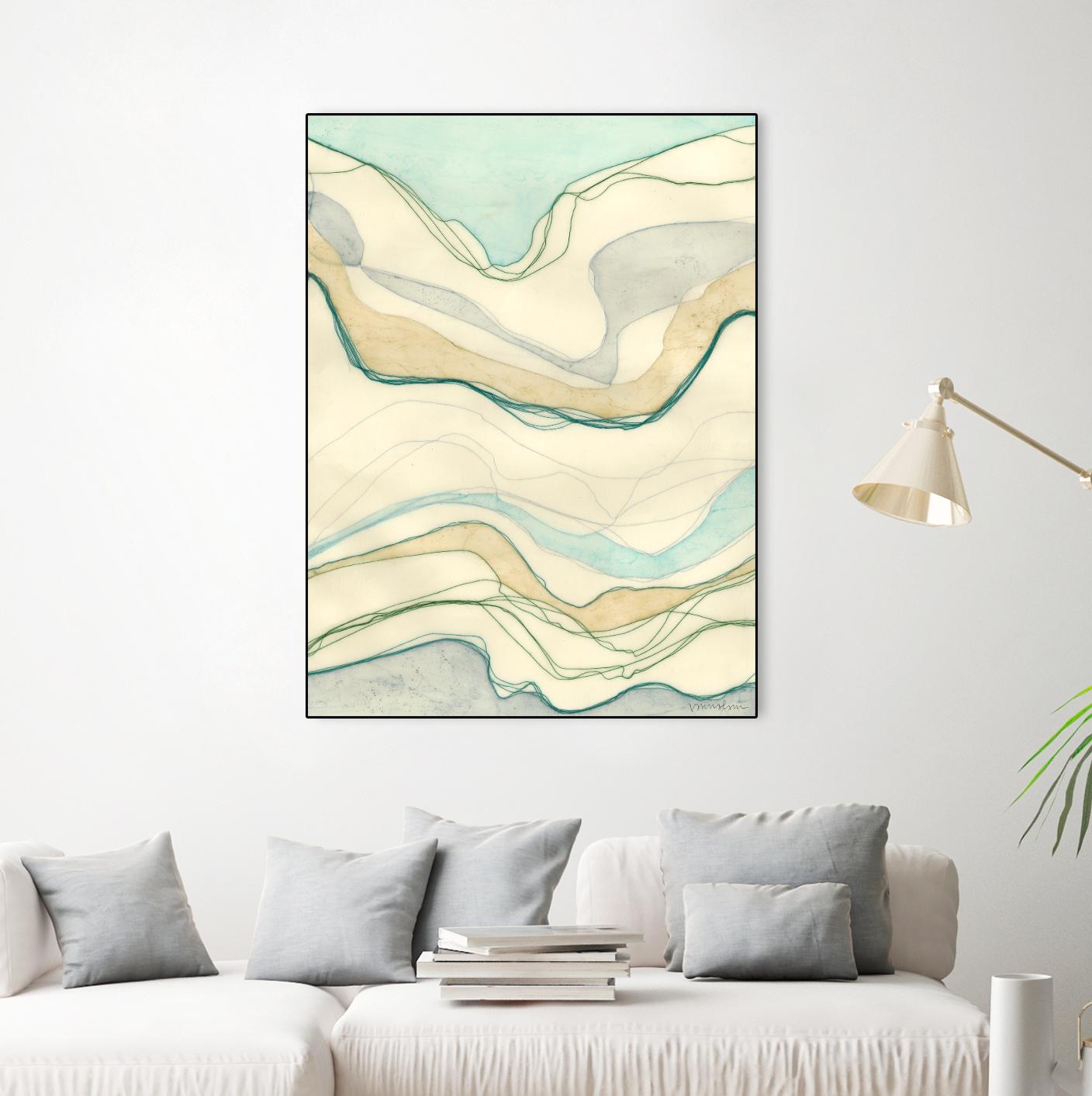 Ocean Cascade I by Vanna Lam on GIANT ART - green abstract