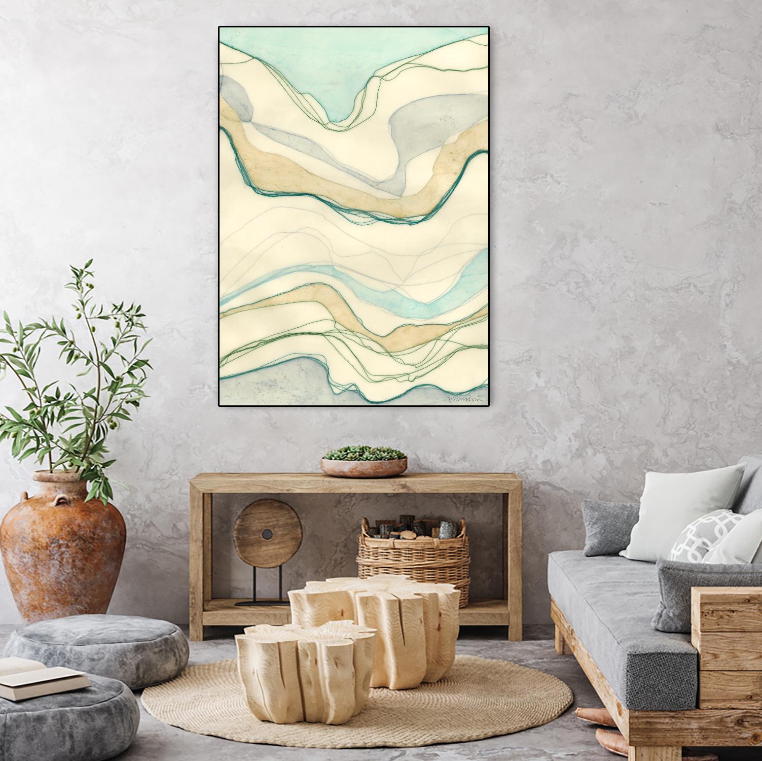 Ocean Cascade I by Vanna Lam on GIANT ART - green abstract