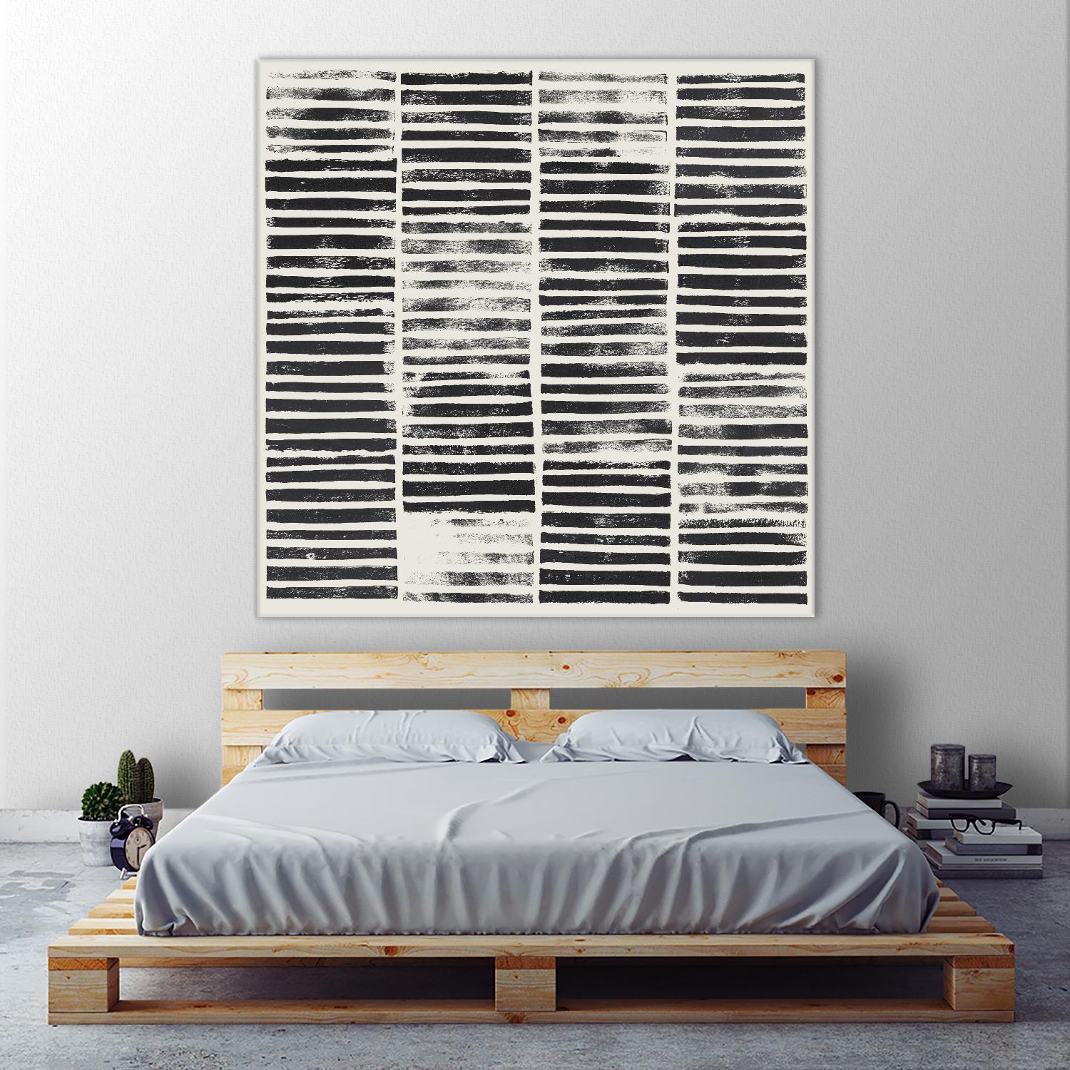 Stripe Block Prints I by Grace Popp on GIANT ART - black abstract