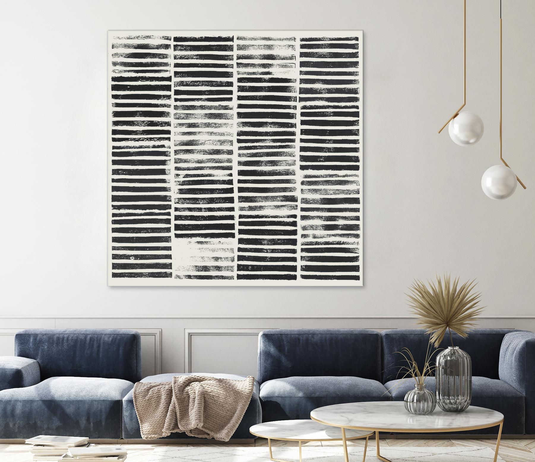 Stripe Block Prints I by Grace Popp on GIANT ART - black abstract
