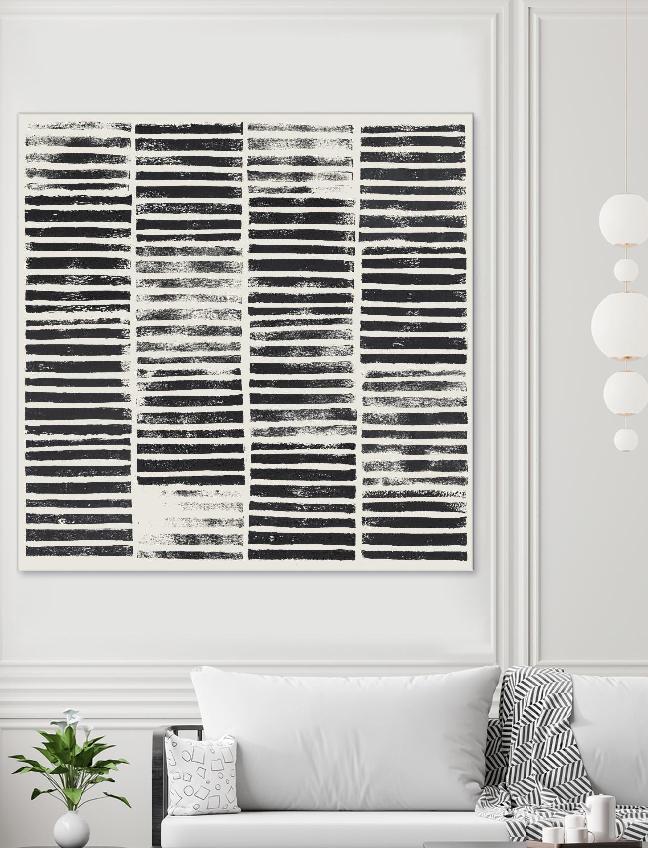 Stripe Block Prints I by Grace Popp on GIANT ART - black abstract