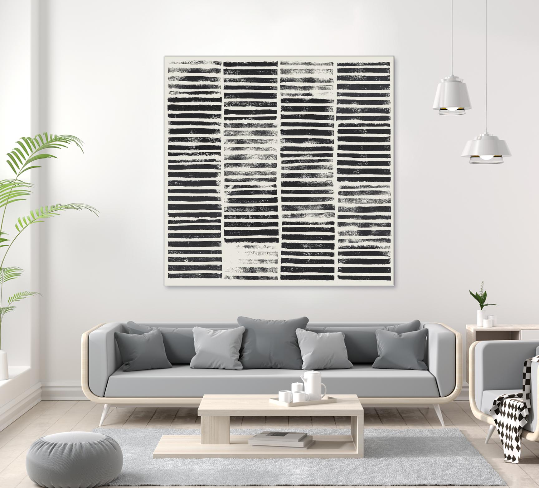 Stripe Block Prints I by Grace Popp on GIANT ART - black abstract