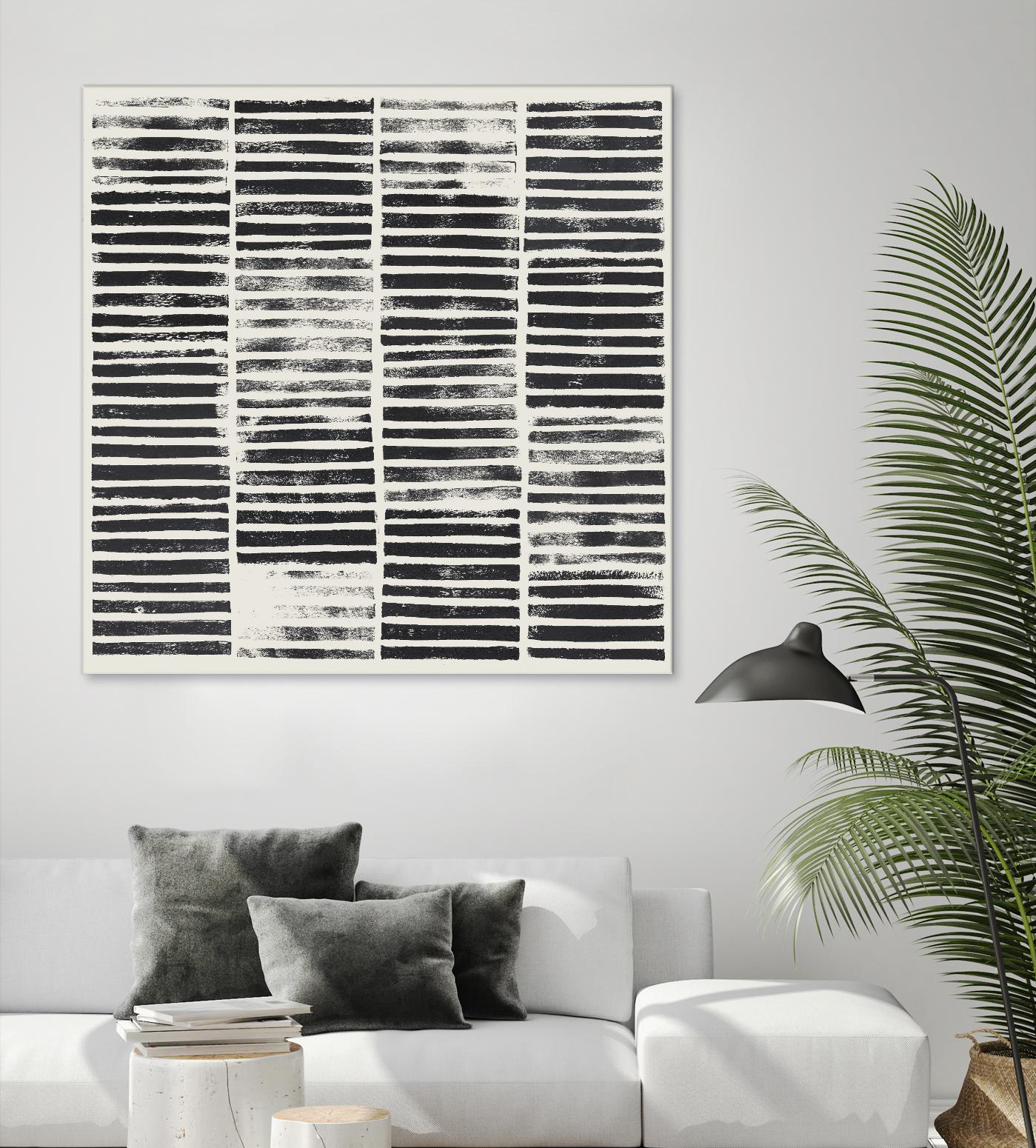Stripe Block Prints I by Grace Popp on GIANT ART - black abstract