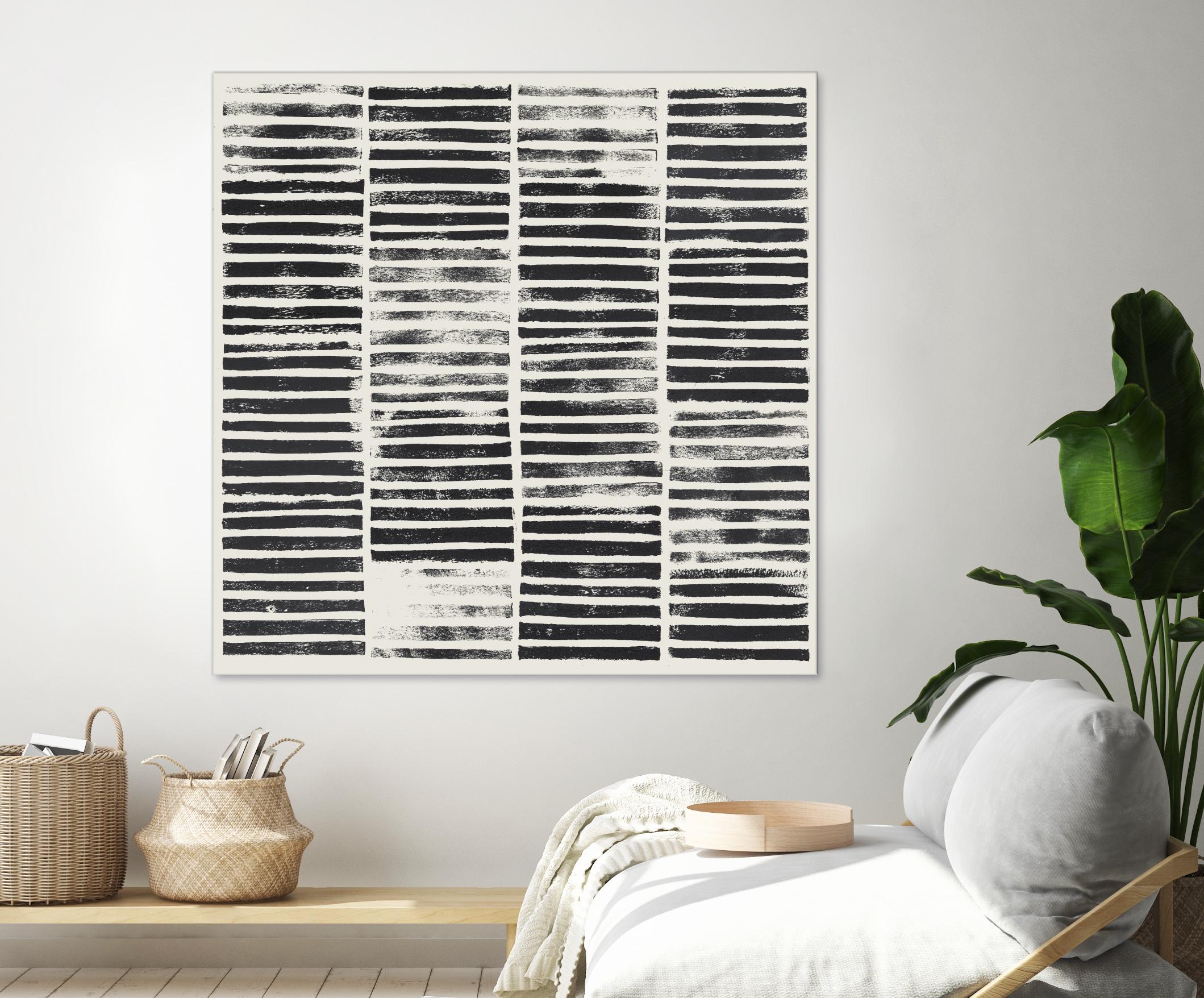 Stripe Block Prints I by Grace Popp on GIANT ART - black abstract