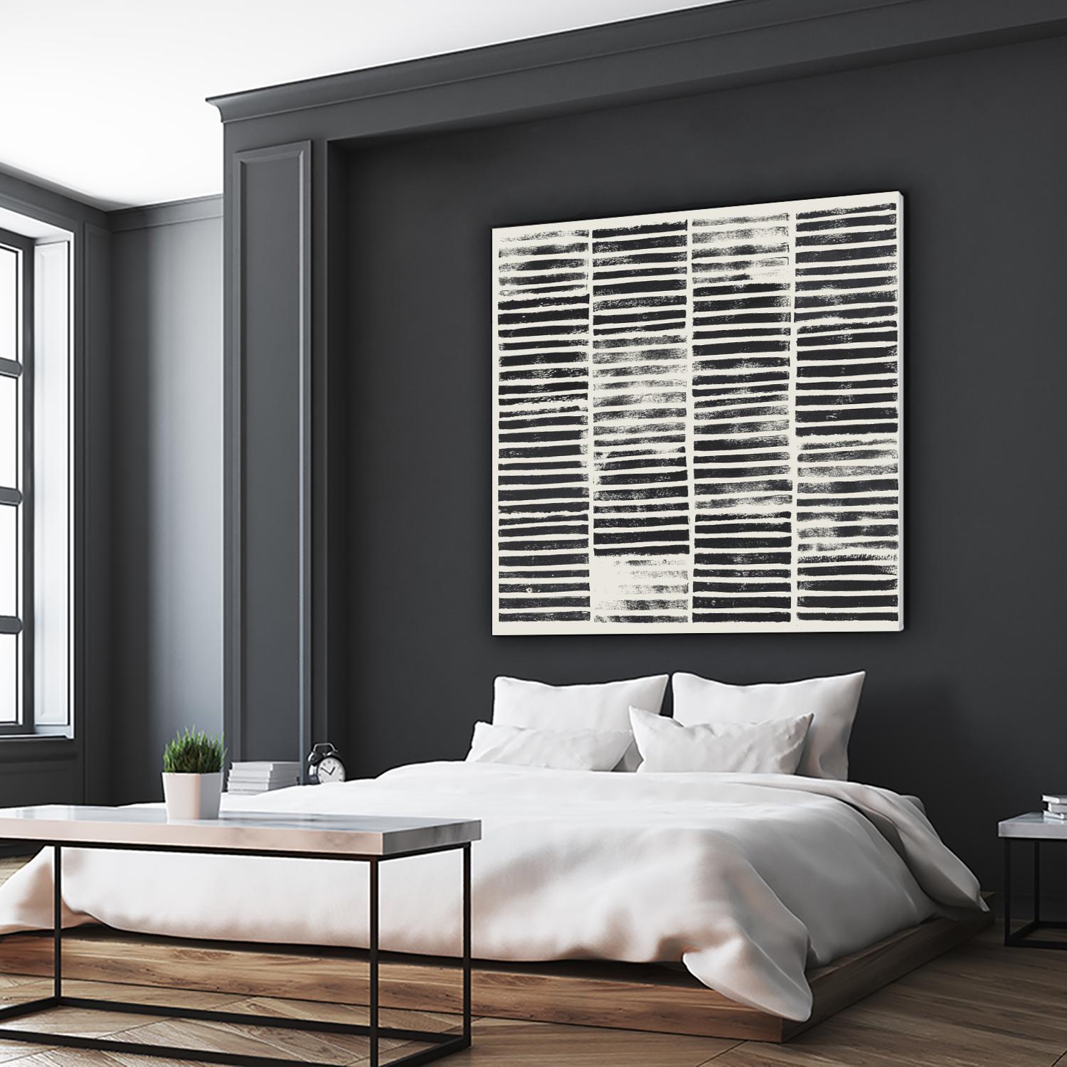 Stripe Block Prints I by Grace Popp on GIANT ART - black abstract