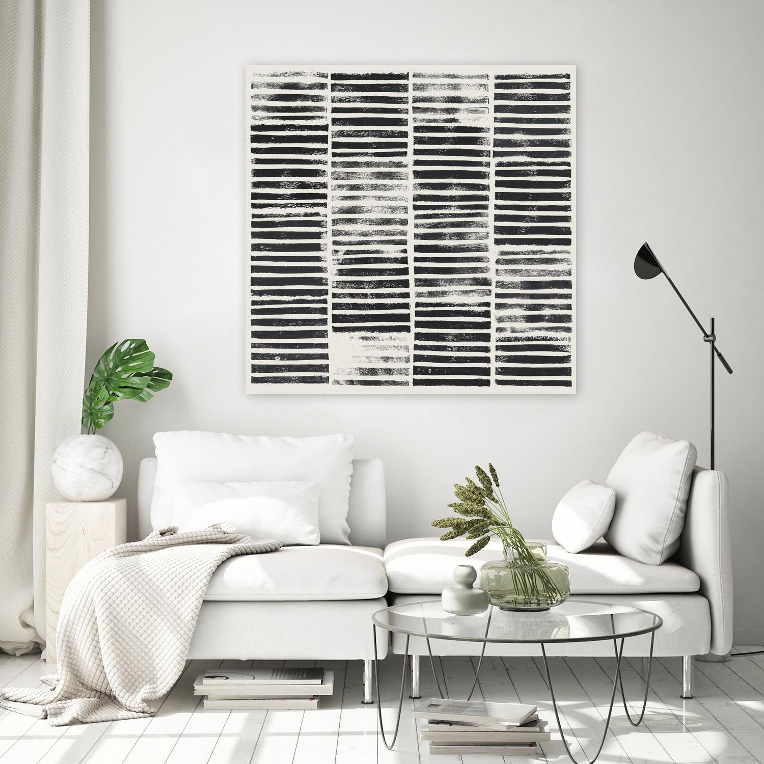 Stripe Block Prints I by Grace Popp on GIANT ART - black abstract