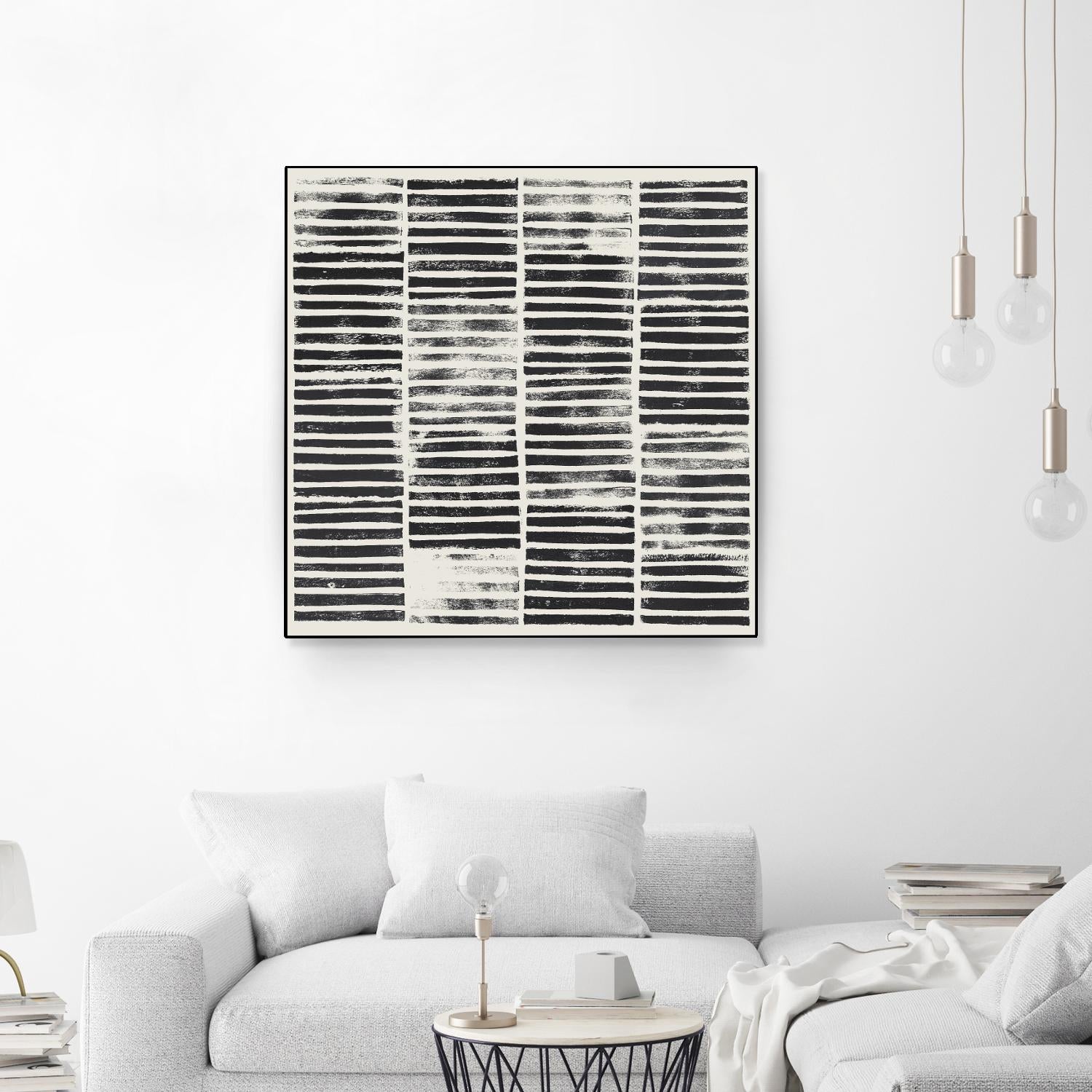 Stripe Block Prints I by Grace Popp on GIANT ART - black abstract