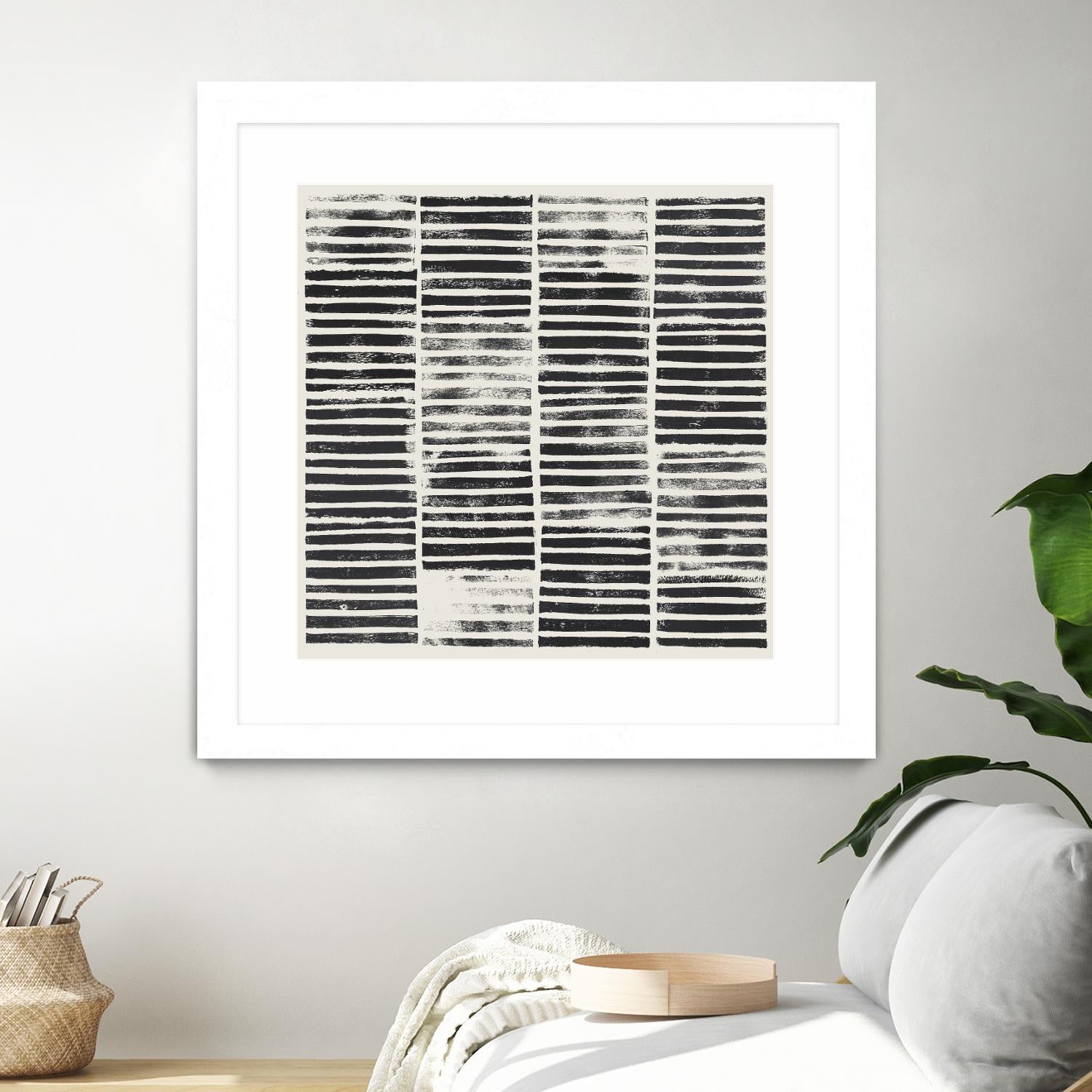 Stripe Block Prints I by Grace Popp on GIANT ART - black abstract