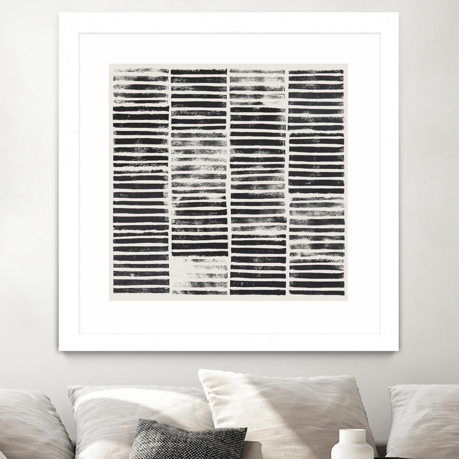 Stripe Block Prints I by Grace Popp on GIANT ART - black abstract