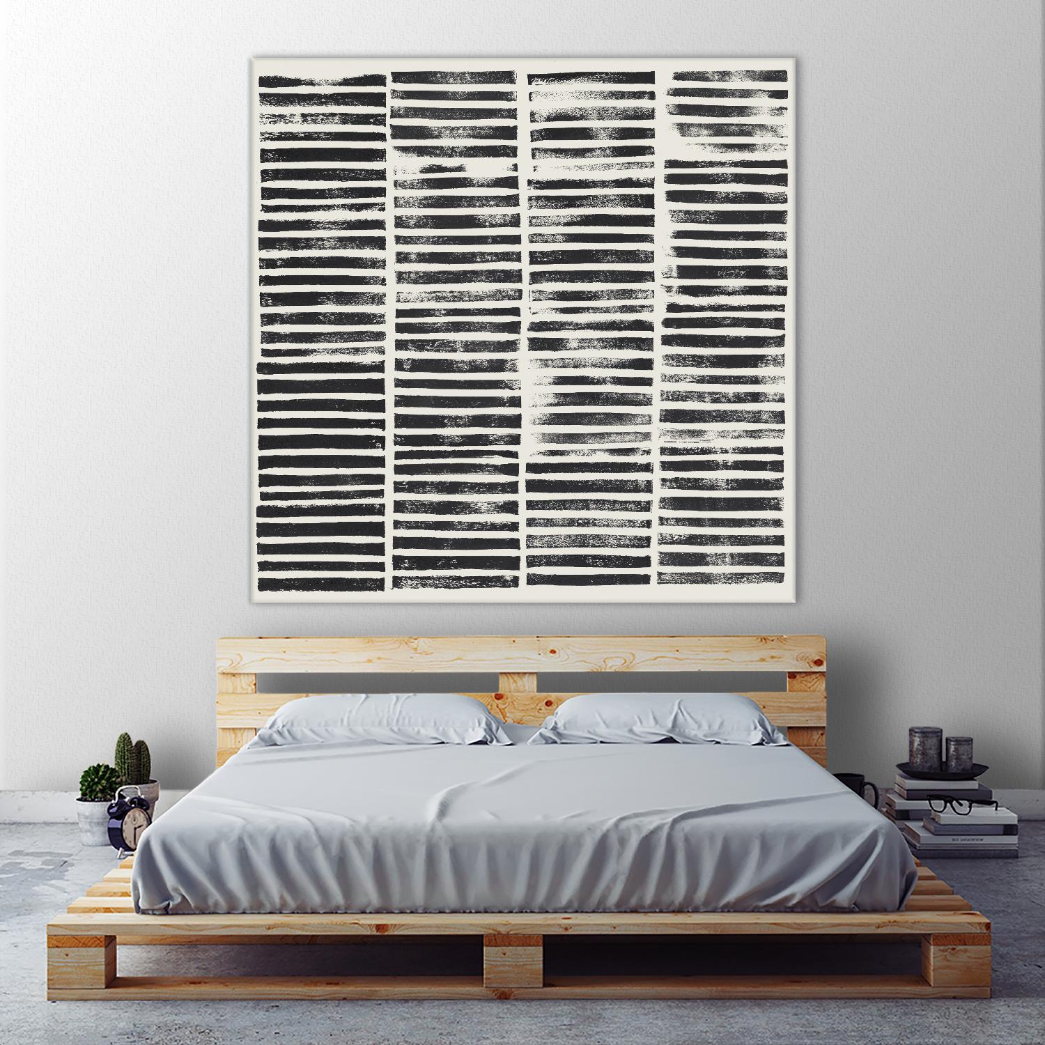 Stripe Block Prints II by Grace Popp on GIANT ART - black abstract