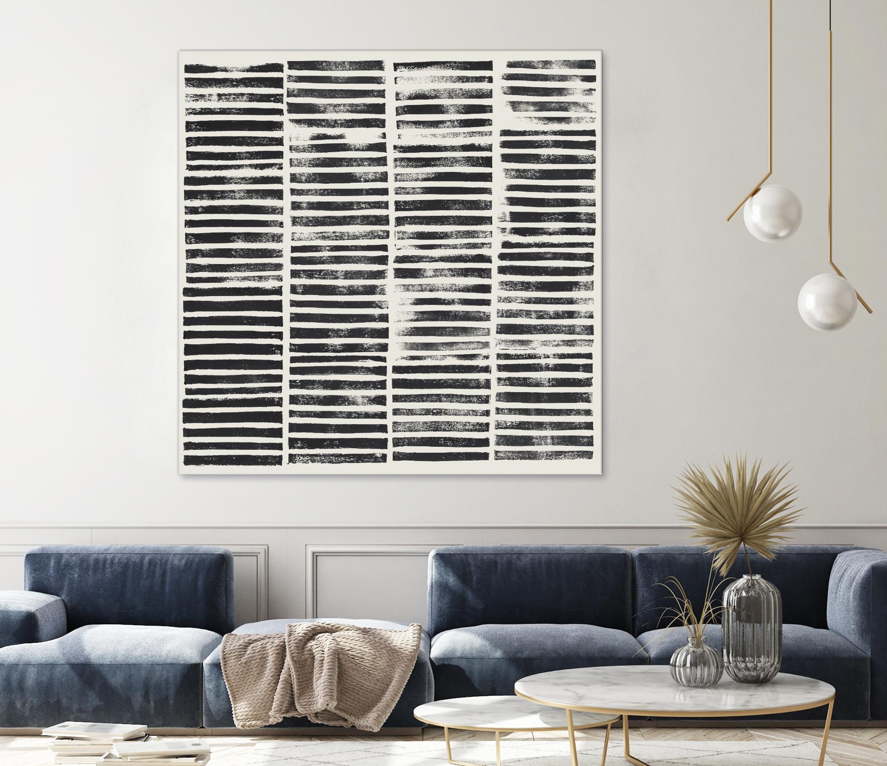 Stripe Block Prints II by Grace Popp on GIANT ART - black abstract