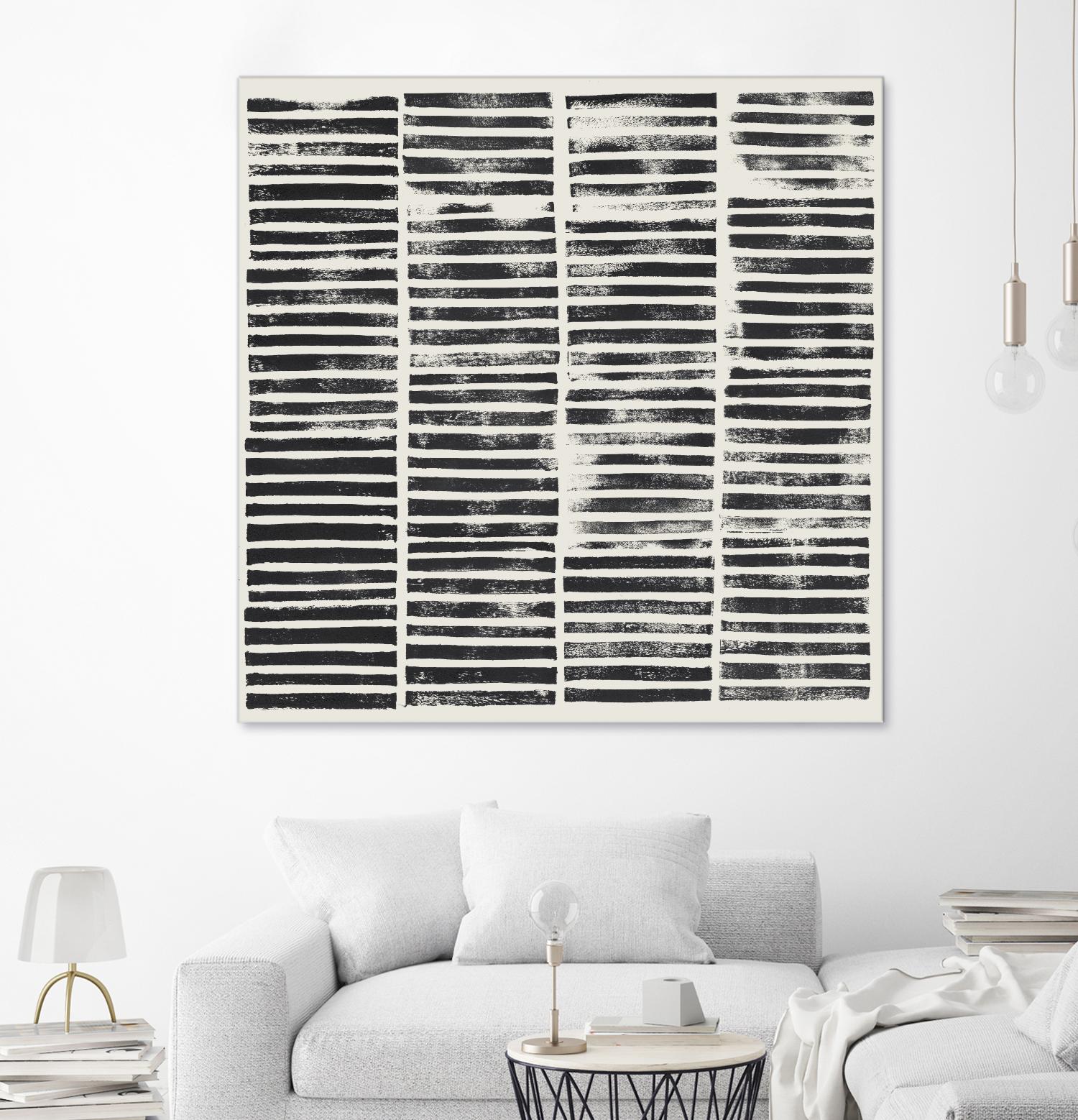 Stripe Block Prints II by Grace Popp on GIANT ART - black abstract