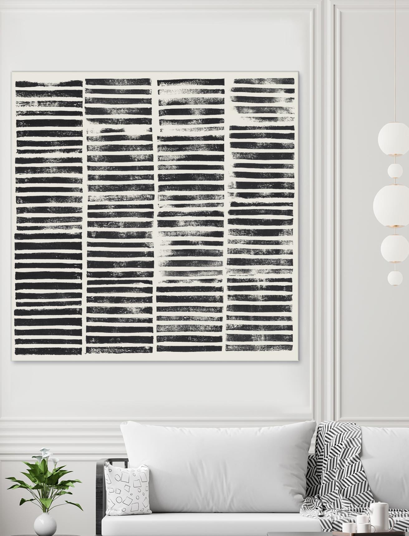 Stripe Block Prints II by Grace Popp on GIANT ART - black abstract