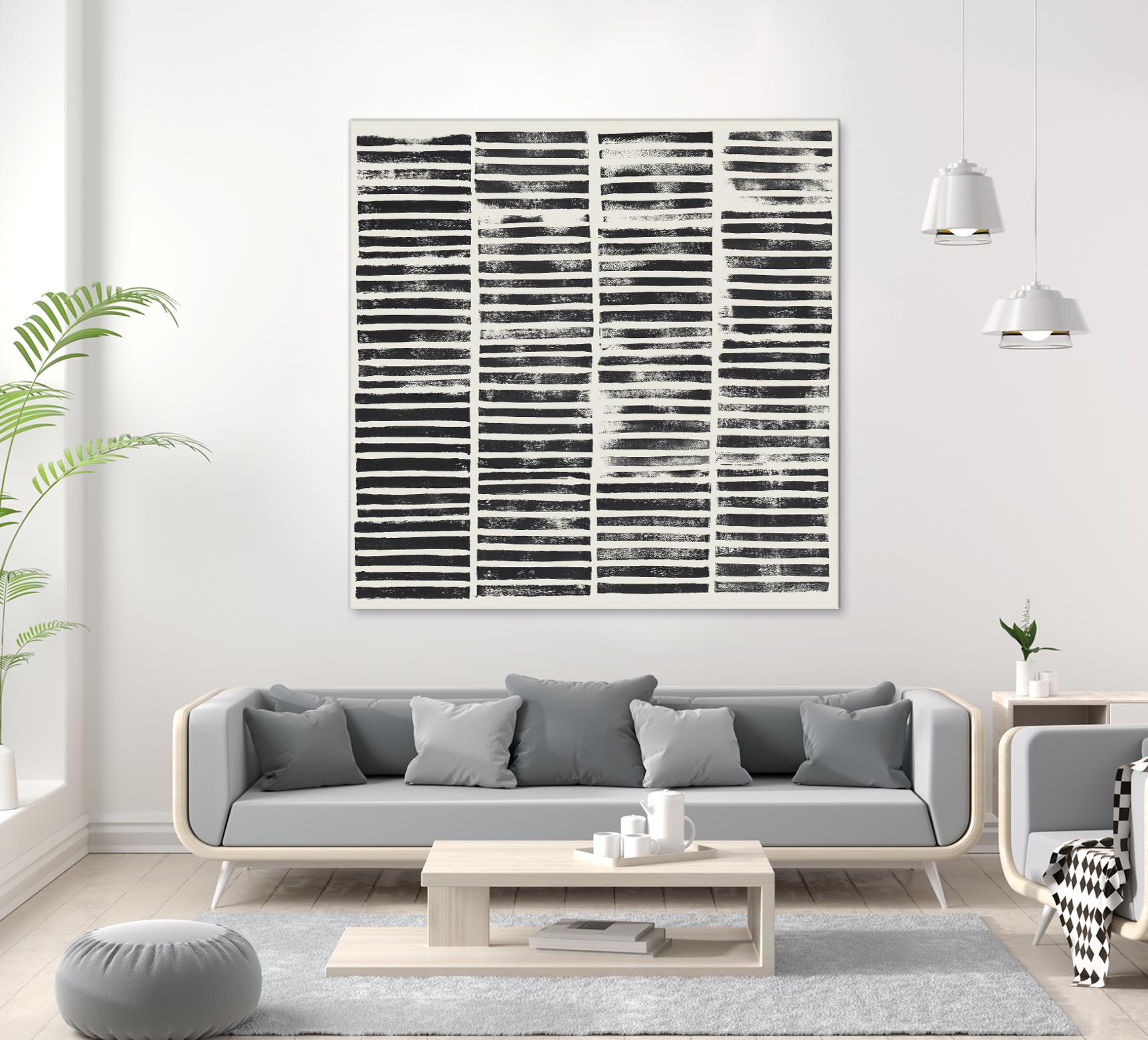 Stripe Block Prints II by Grace Popp on GIANT ART - black abstract