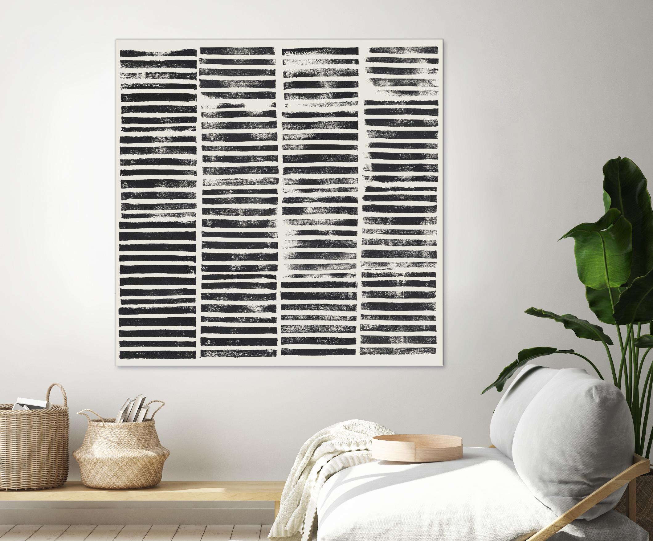 Stripe Block Prints II by Grace Popp on GIANT ART - black abstract