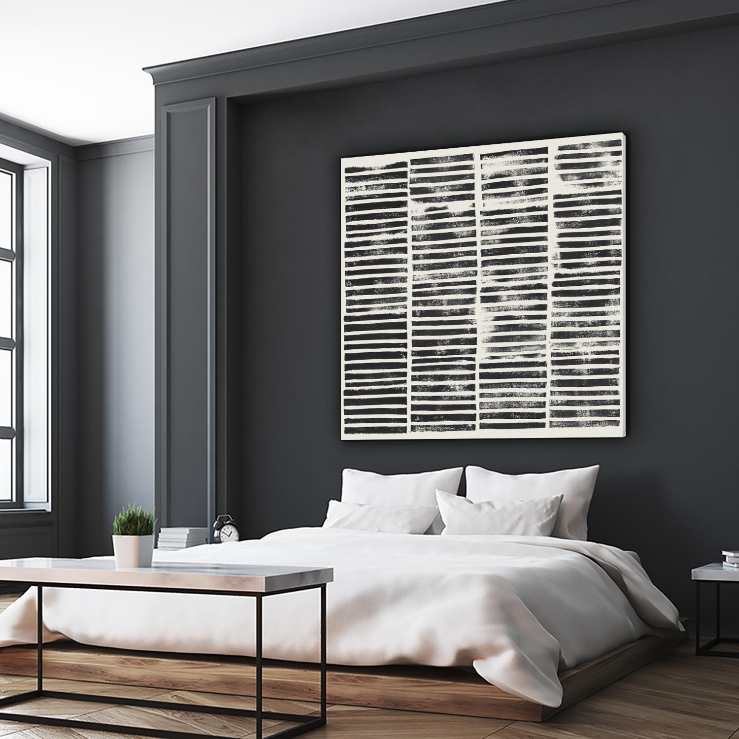 Stripe Block Prints II by Grace Popp on GIANT ART - black abstract