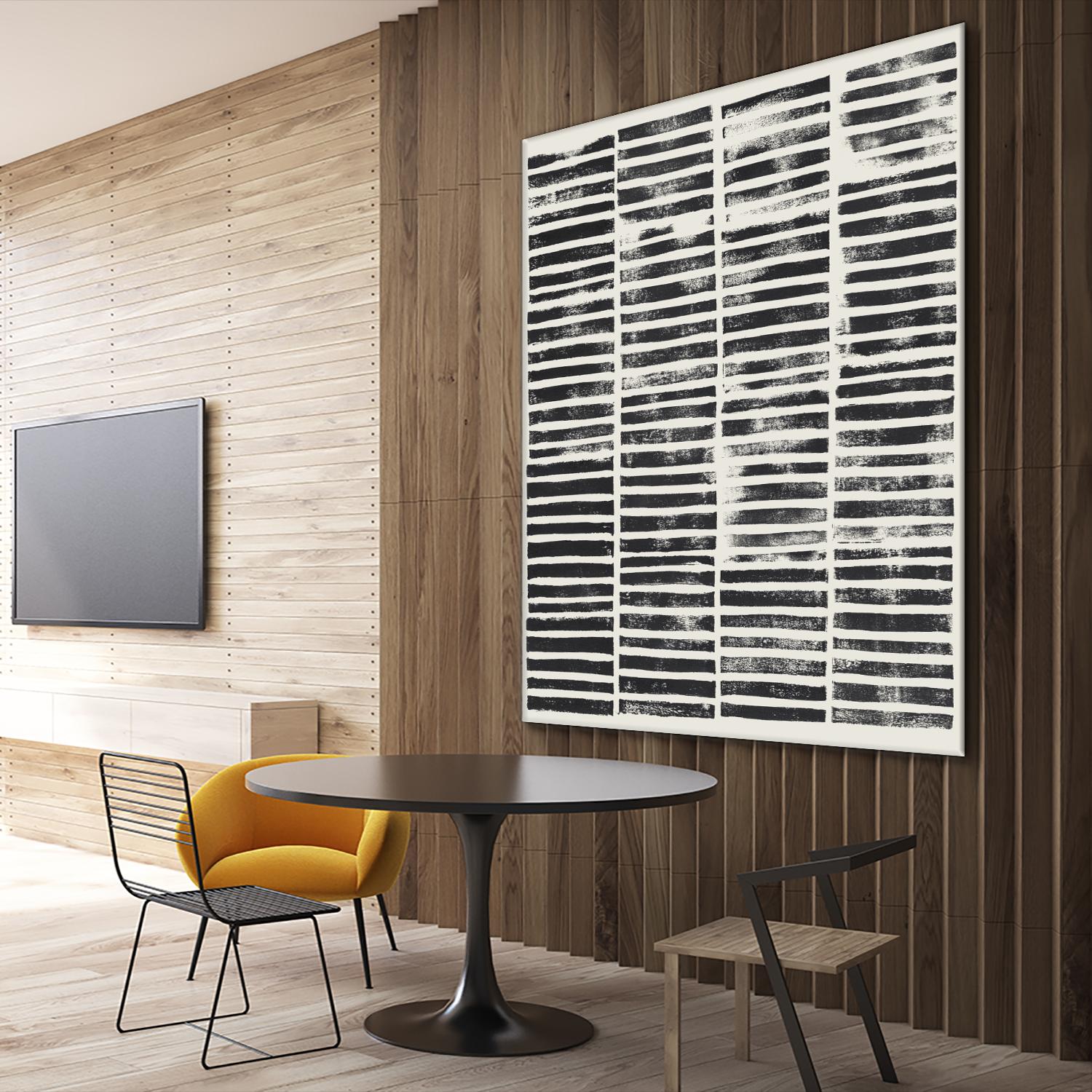 Stripe Block Prints II by Grace Popp on GIANT ART - black abstract