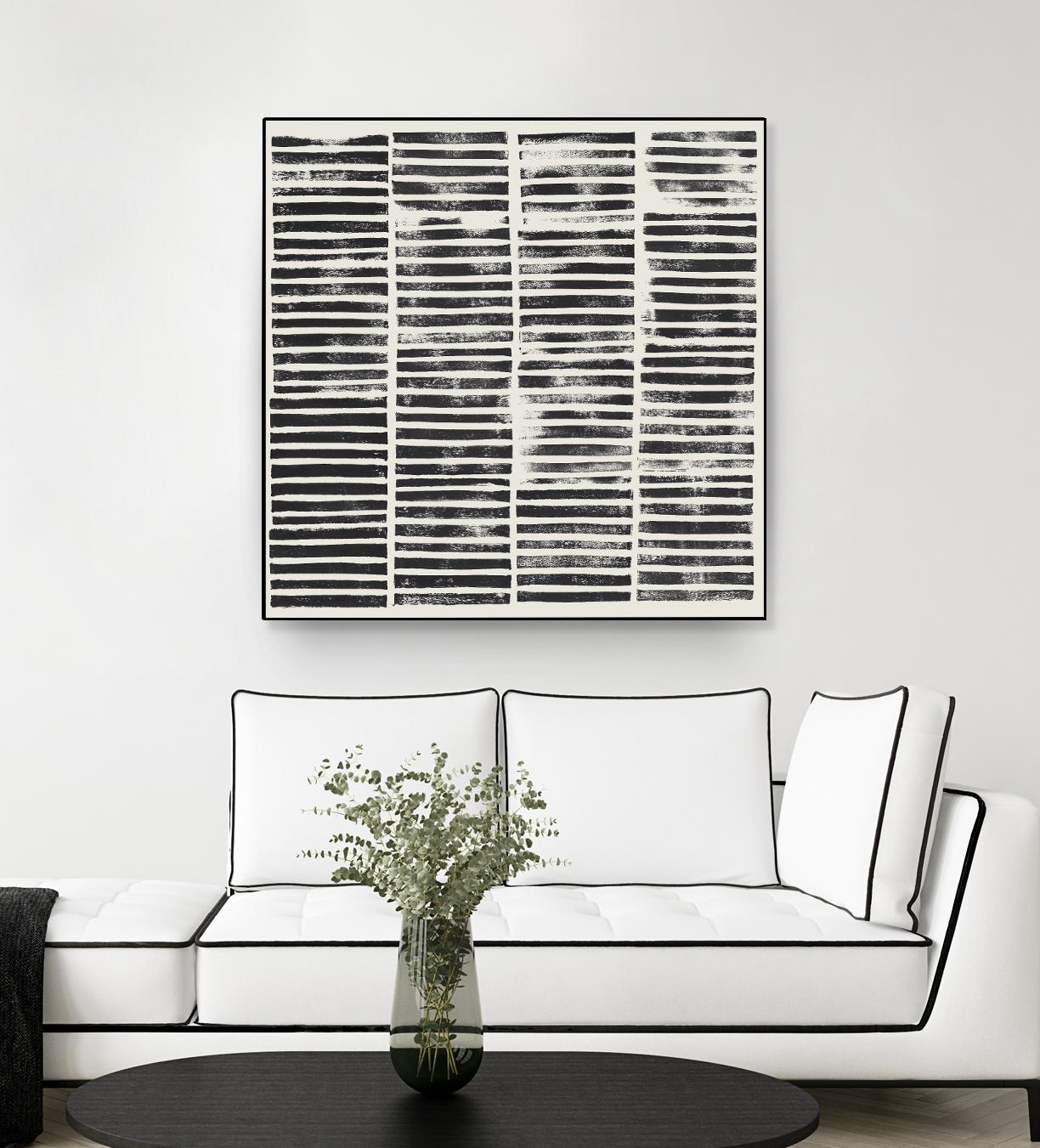 Stripe Block Prints II by Grace Popp on GIANT ART - black abstract