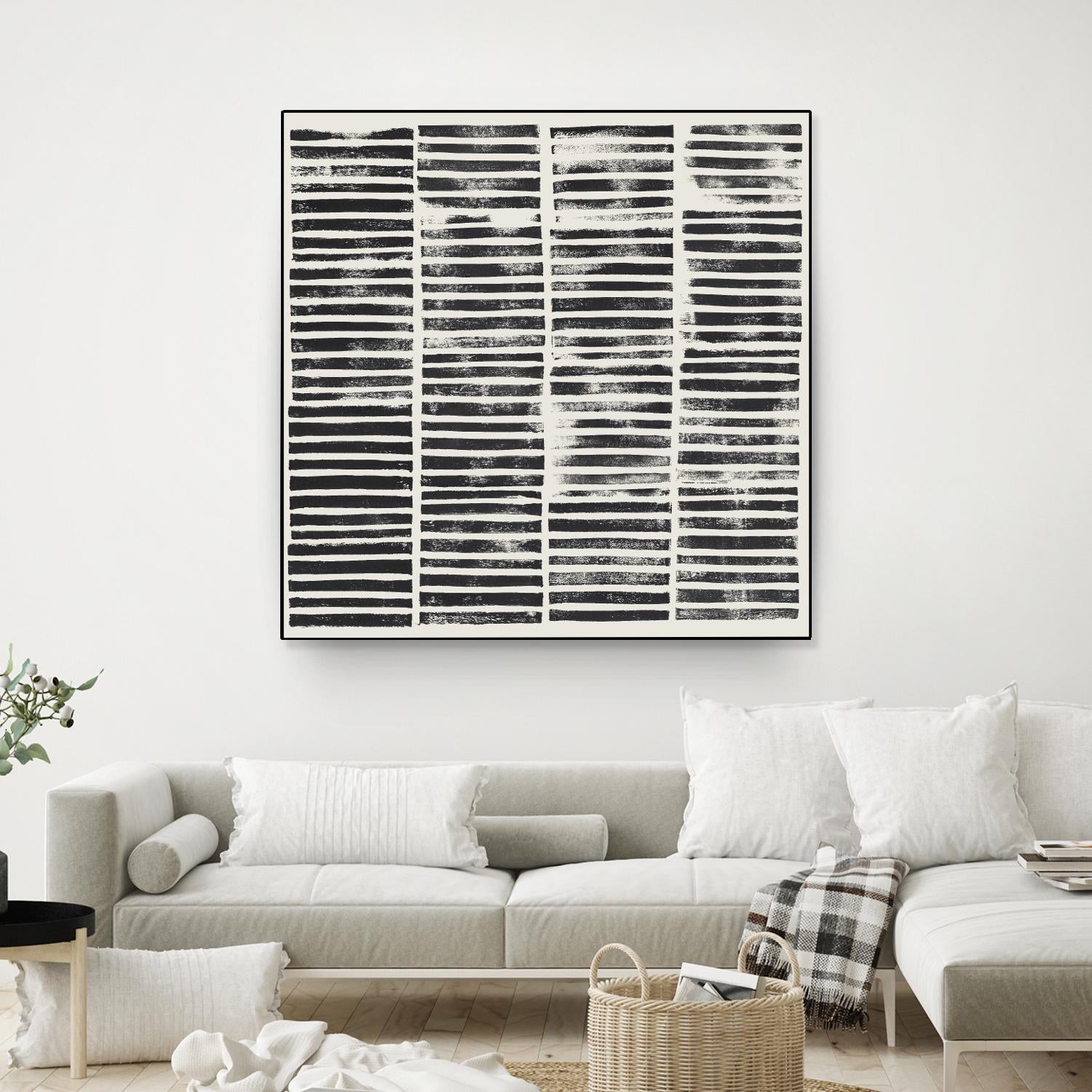 Stripe Block Prints II by Grace Popp on GIANT ART - black abstract