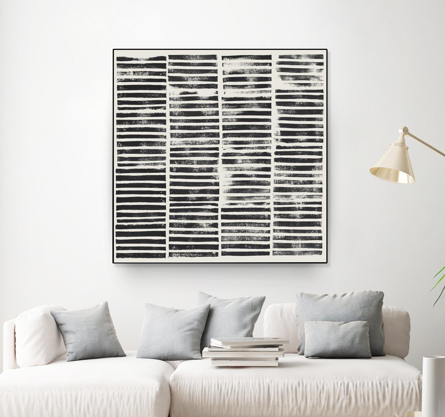 Stripe Block Prints II by Grace Popp on GIANT ART - black abstract