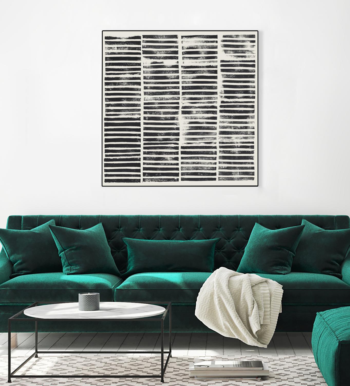 Stripe Block Prints II by Grace Popp on GIANT ART - black abstract