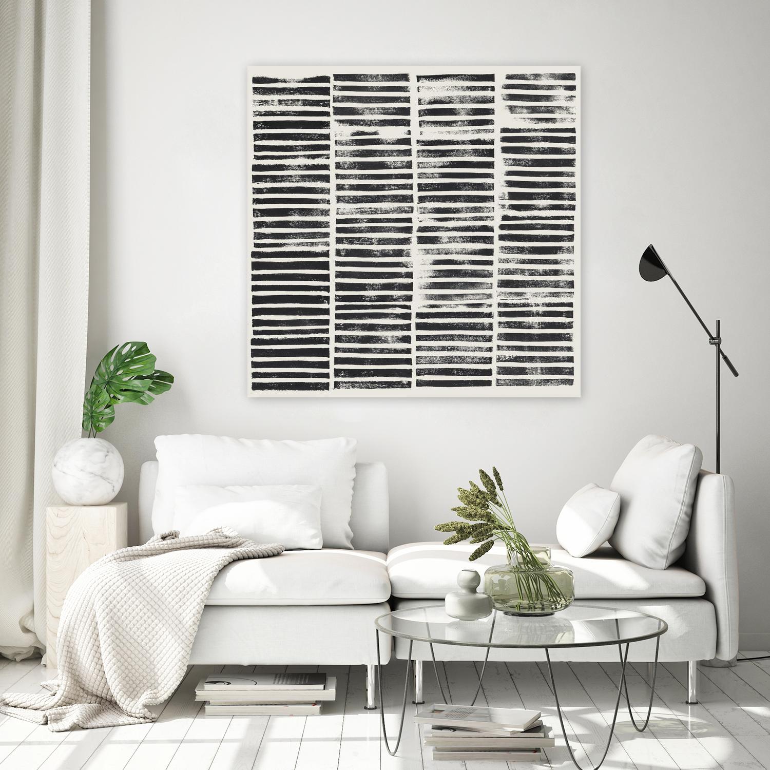 Stripe Block Prints II by Grace Popp on GIANT ART - black abstract