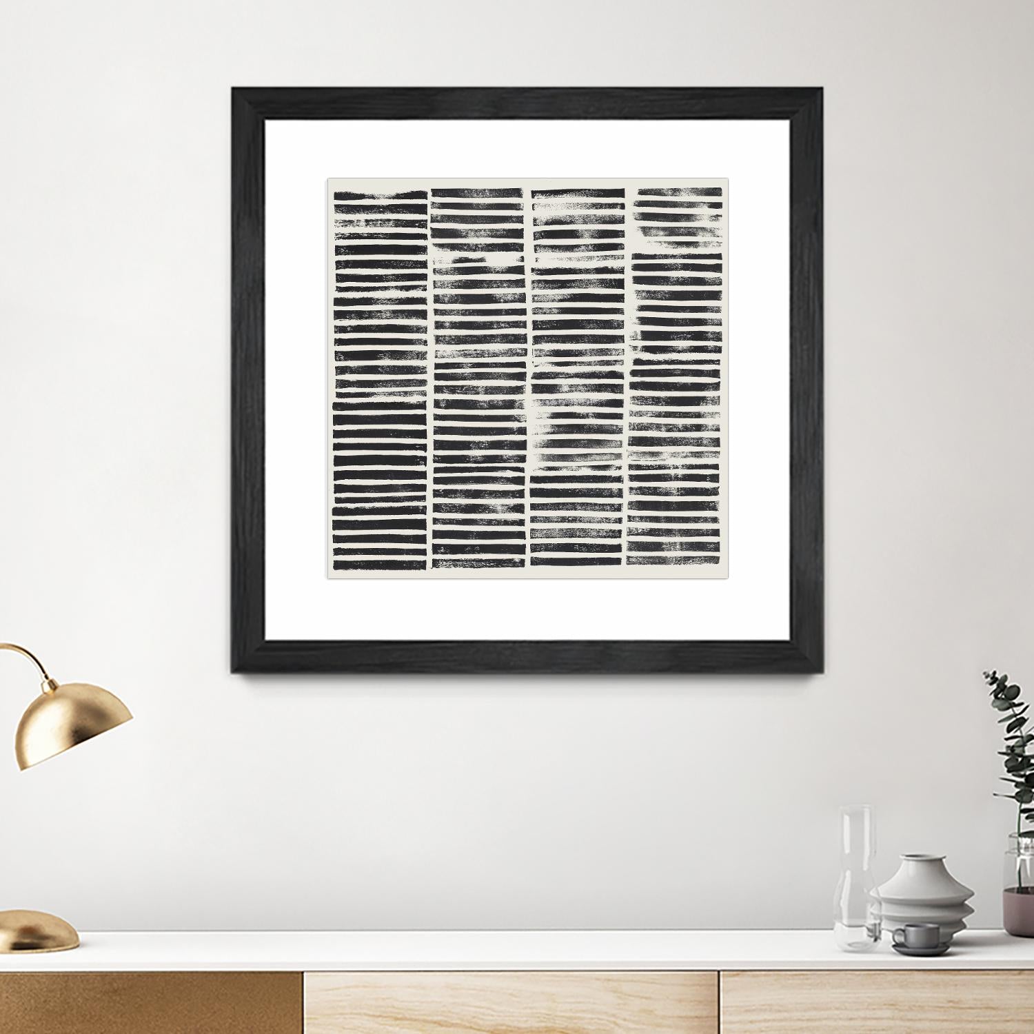 Stripe Block Prints II by Grace Popp on GIANT ART - black abstract