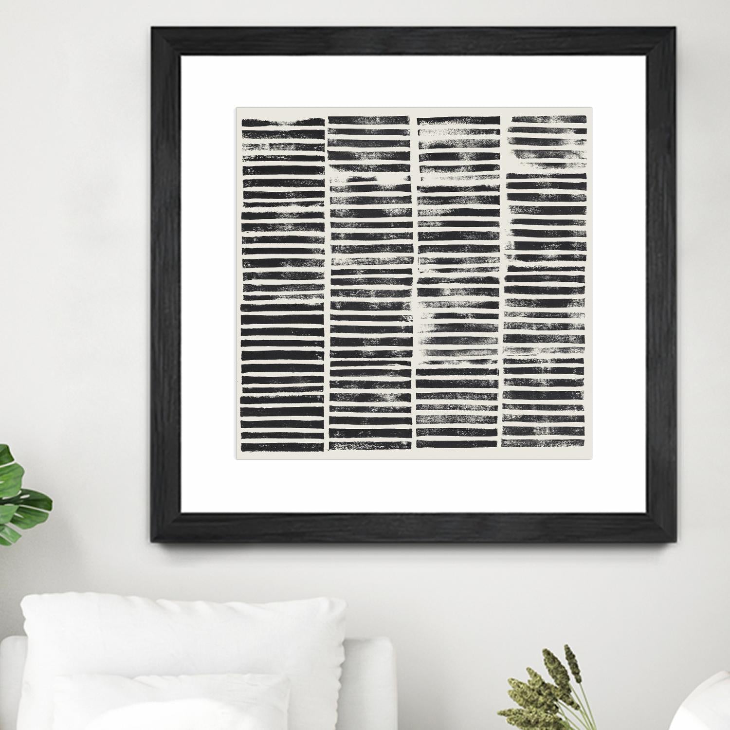 Stripe Block Prints II by Grace Popp on GIANT ART - black abstract