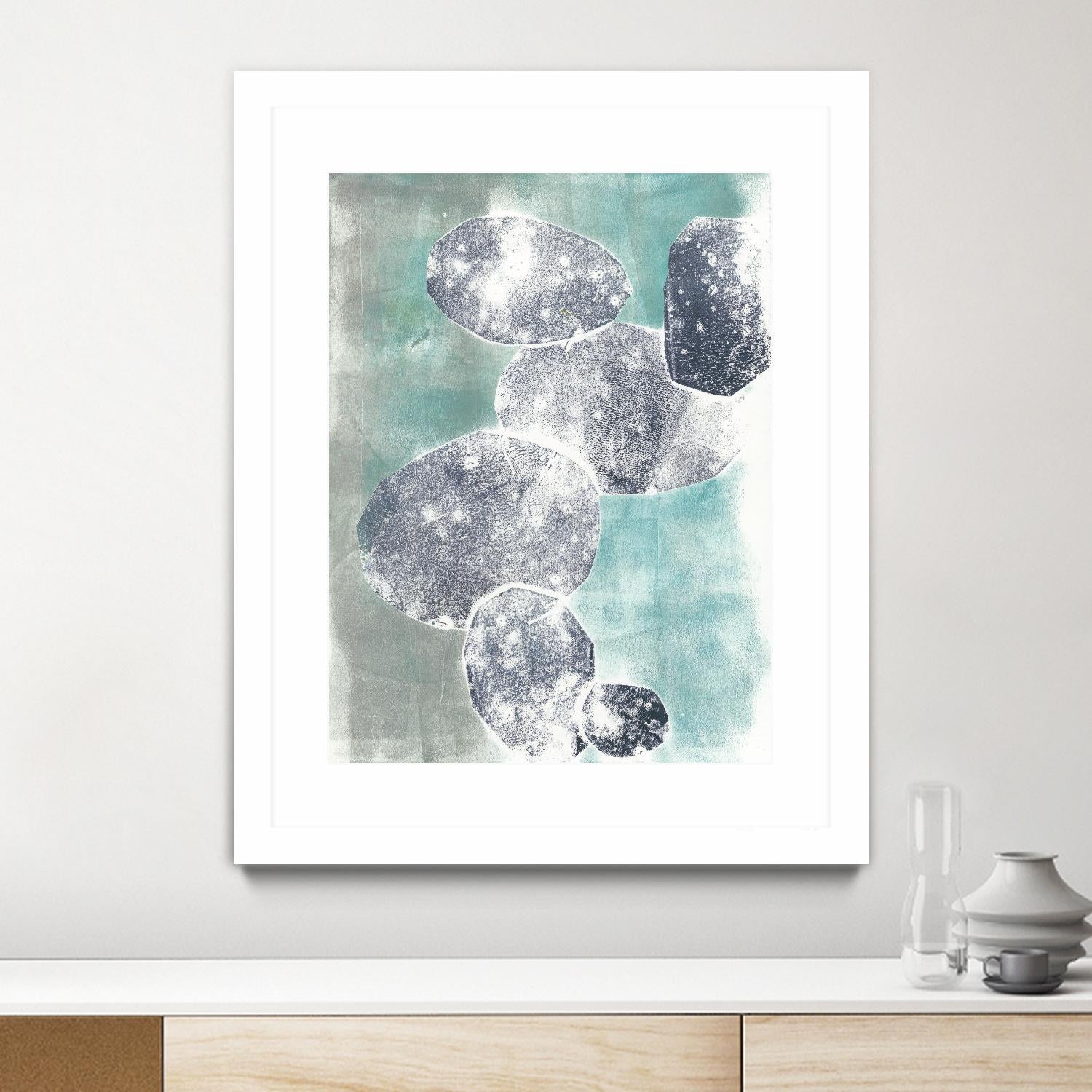 Descending Orbs I by Jennifer Goldberger on GIANT ART - blue abstract