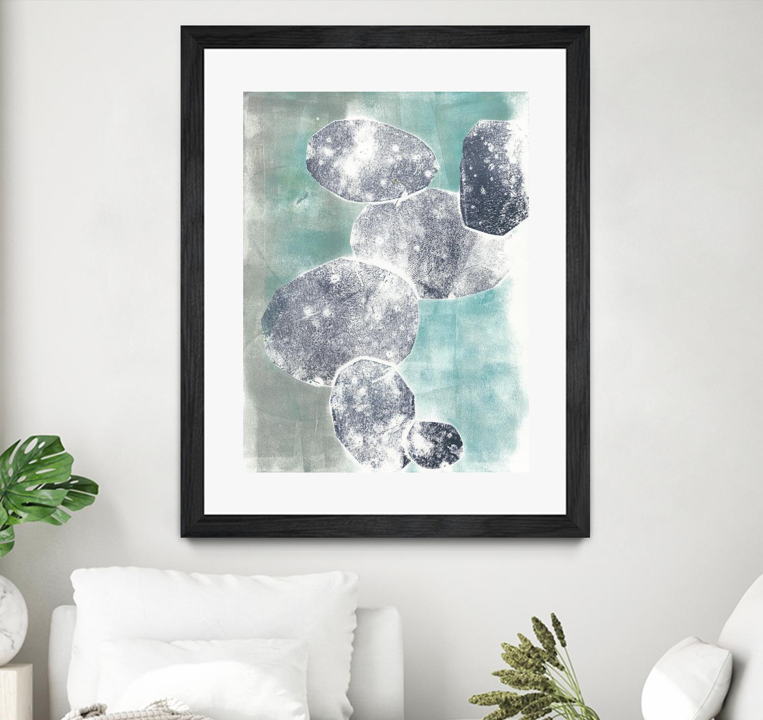 Descending Orbs I by Jennifer Goldberger on GIANT ART - blue abstract