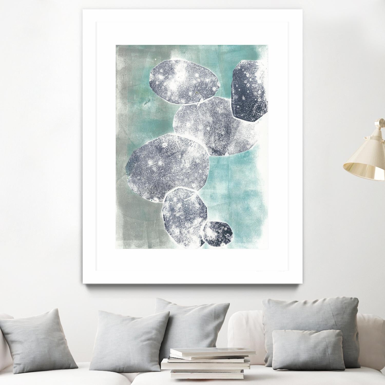 Descending Orbs I by Jennifer Goldberger on GIANT ART - blue abstract