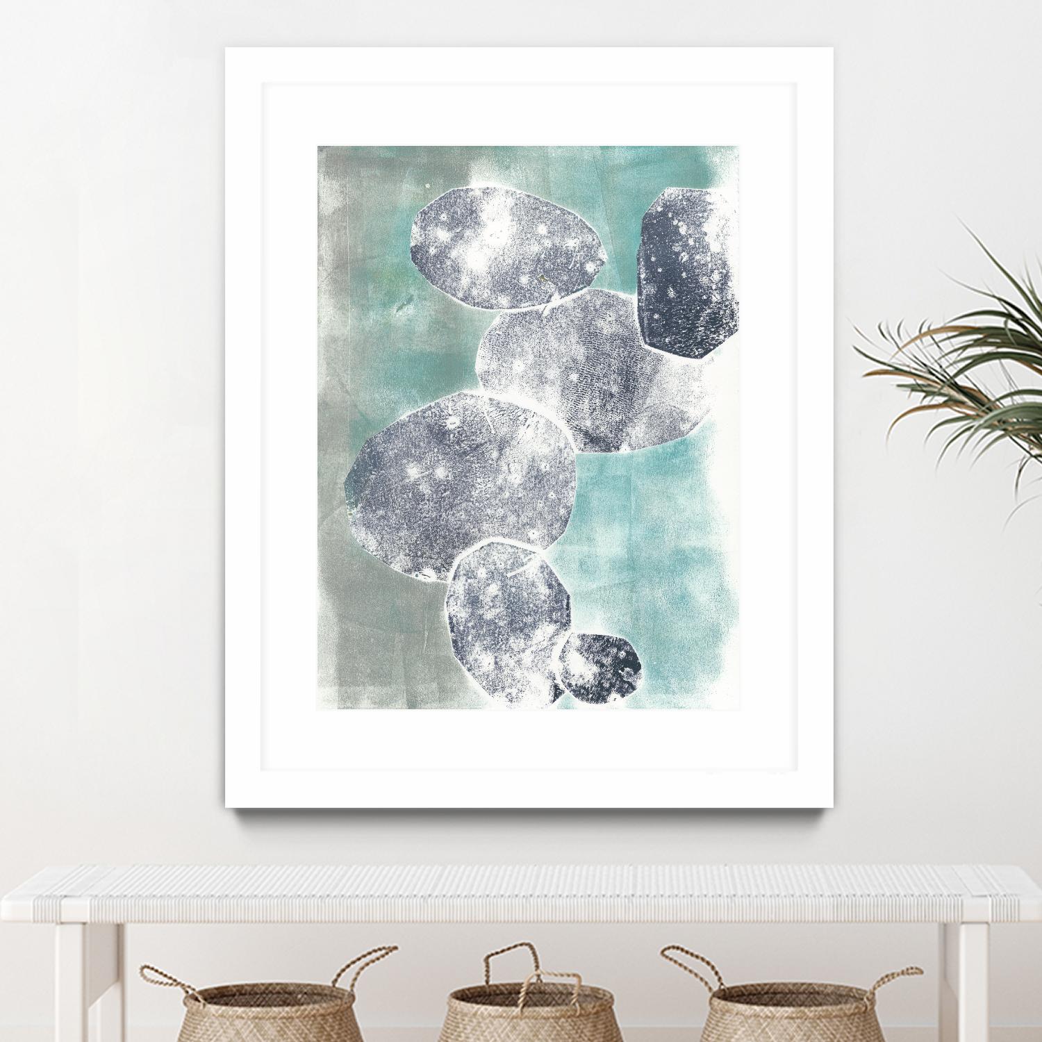 Descending Orbs I by Jennifer Goldberger on GIANT ART - blue abstract