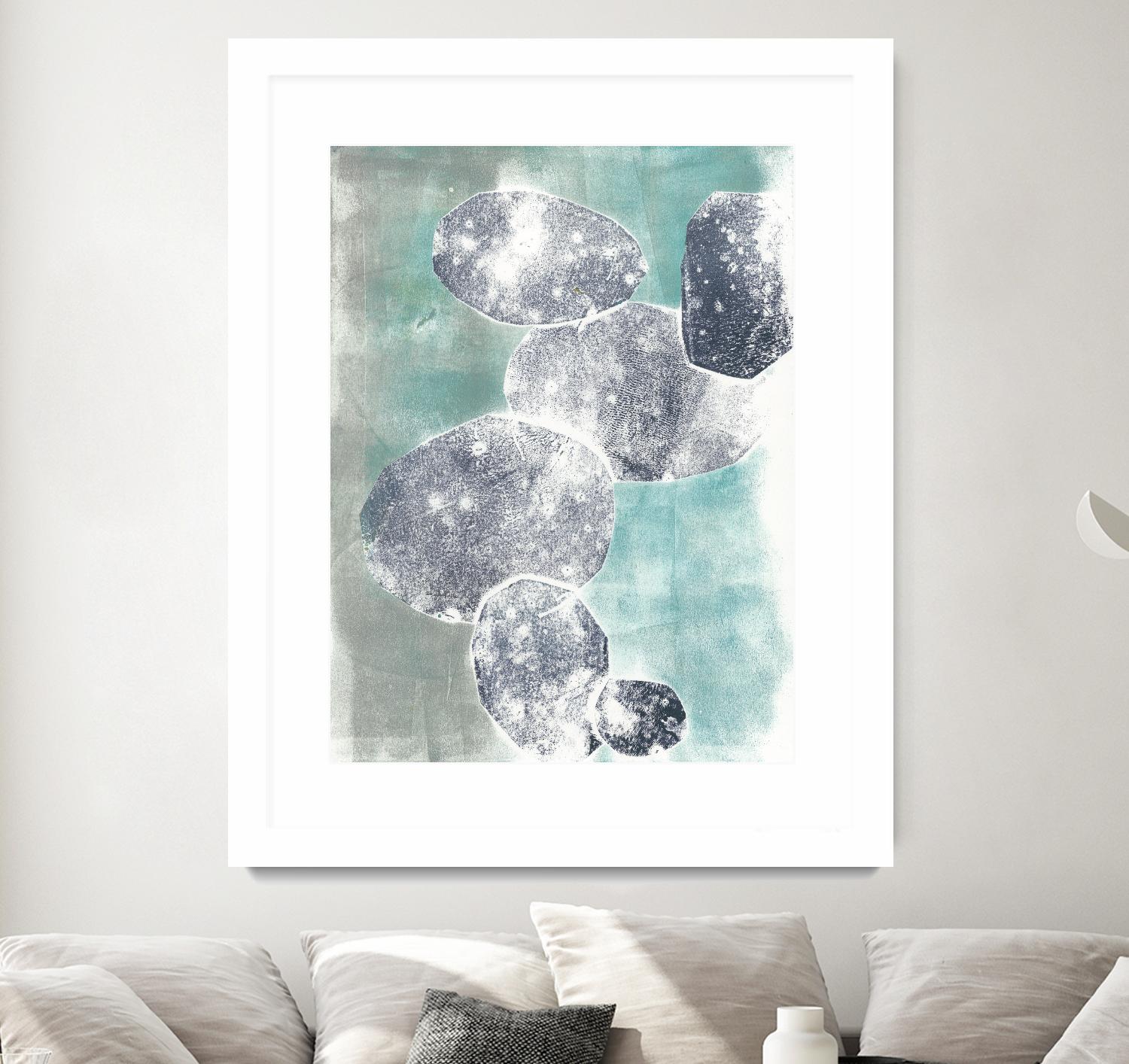 Descending Orbs I by Jennifer Goldberger on GIANT ART - blue abstract