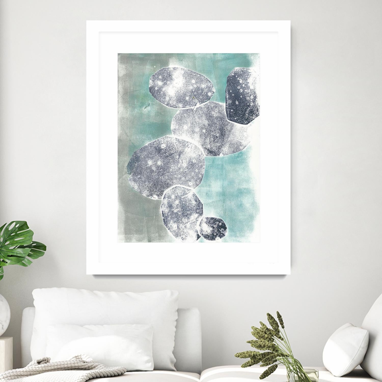 Descending Orbs I by Jennifer Goldberger on GIANT ART - blue abstract