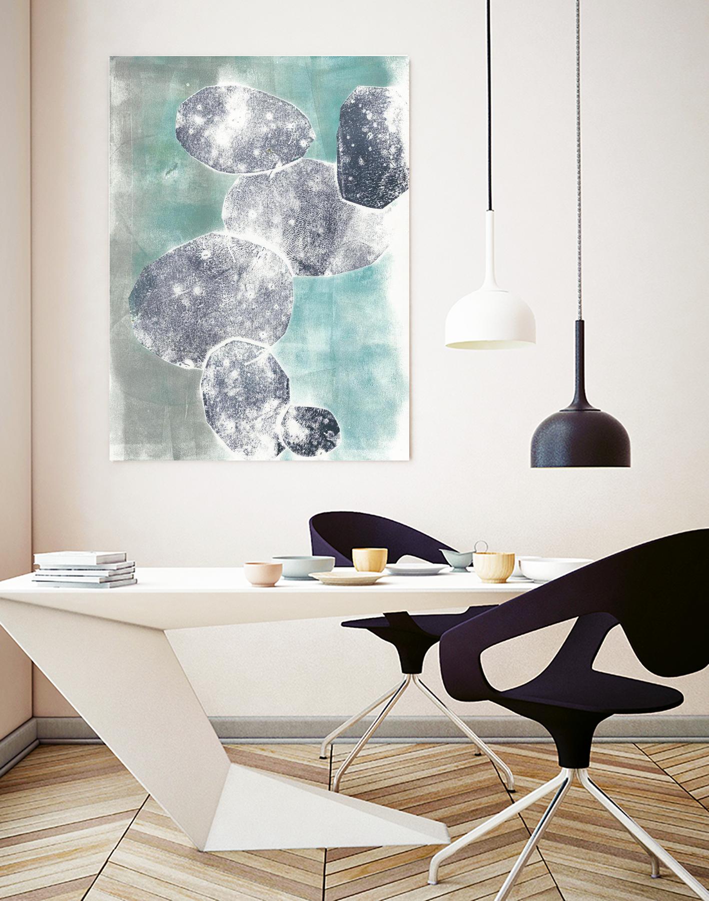 Descending Orbs I by Jennifer Goldberger on GIANT ART - blue abstract