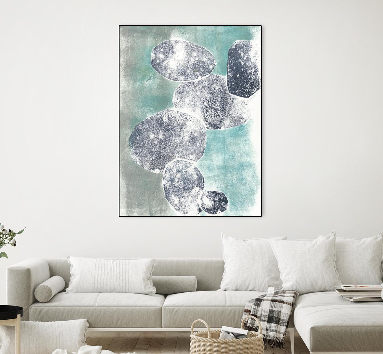 Descending Orbs I by Jennifer Goldberger on GIANT ART - blue abstract