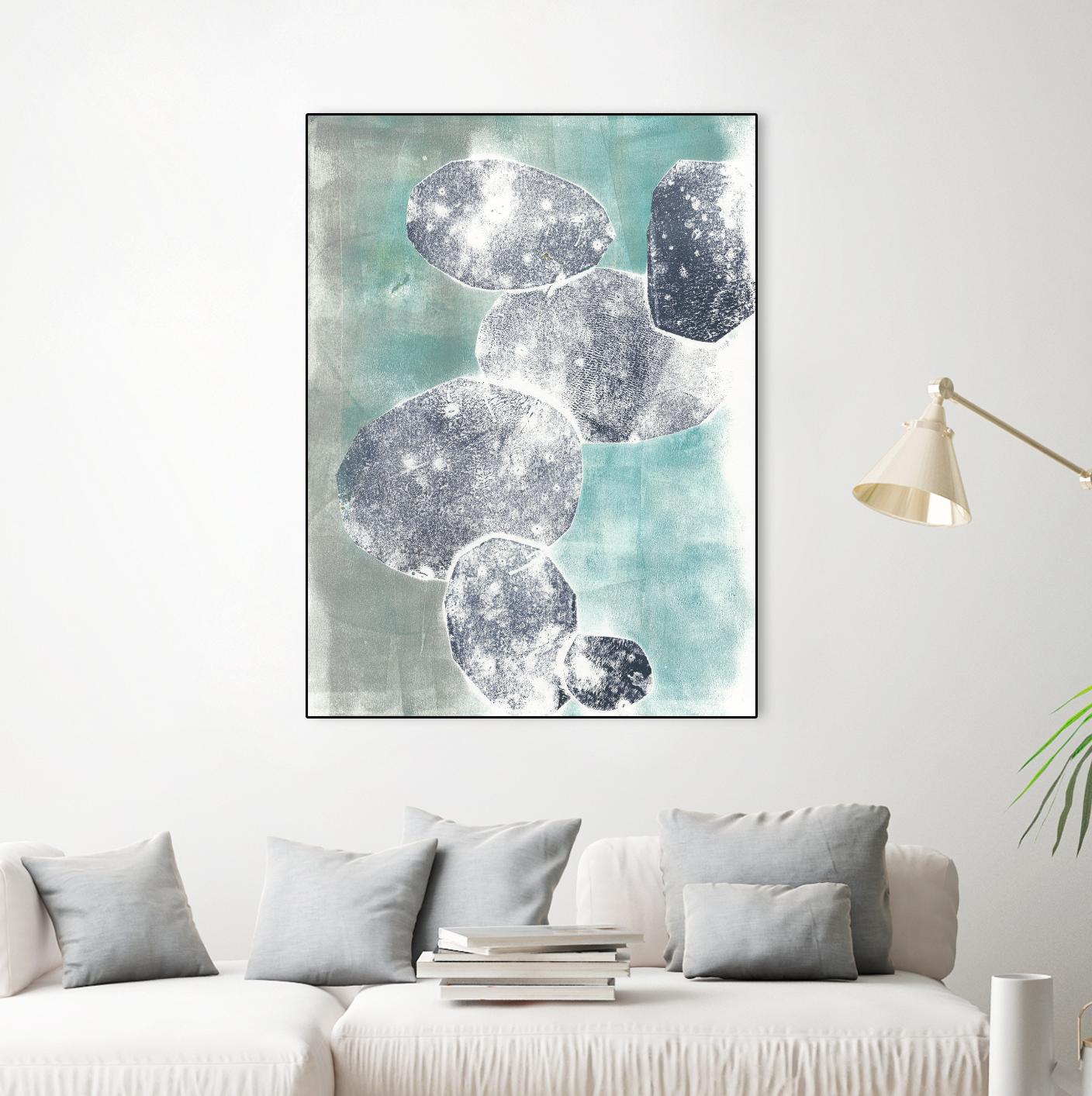 Descending Orbs I by Jennifer Goldberger on GIANT ART - blue abstract