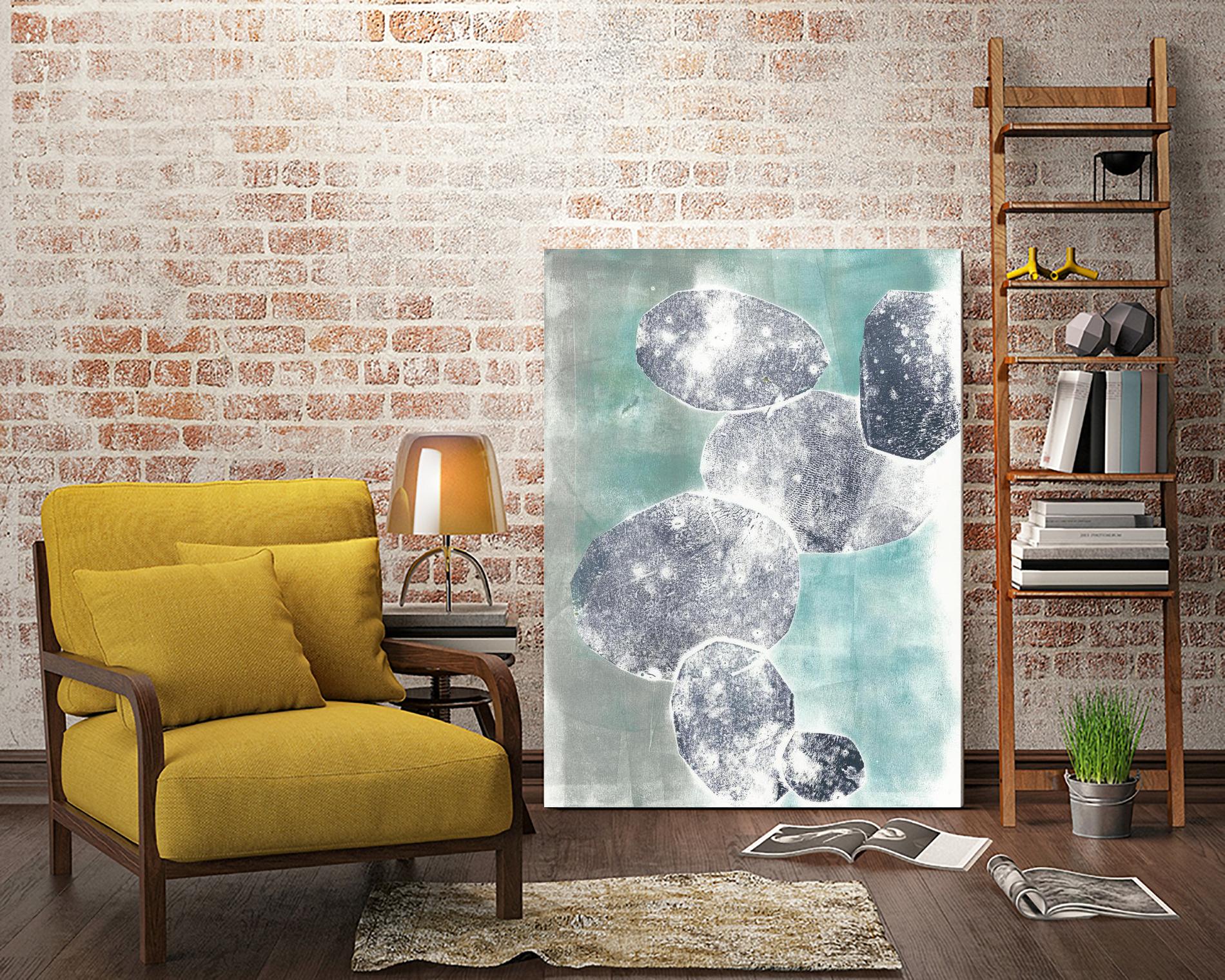 Descending Orbs I by Jennifer Goldberger on GIANT ART - blue abstract