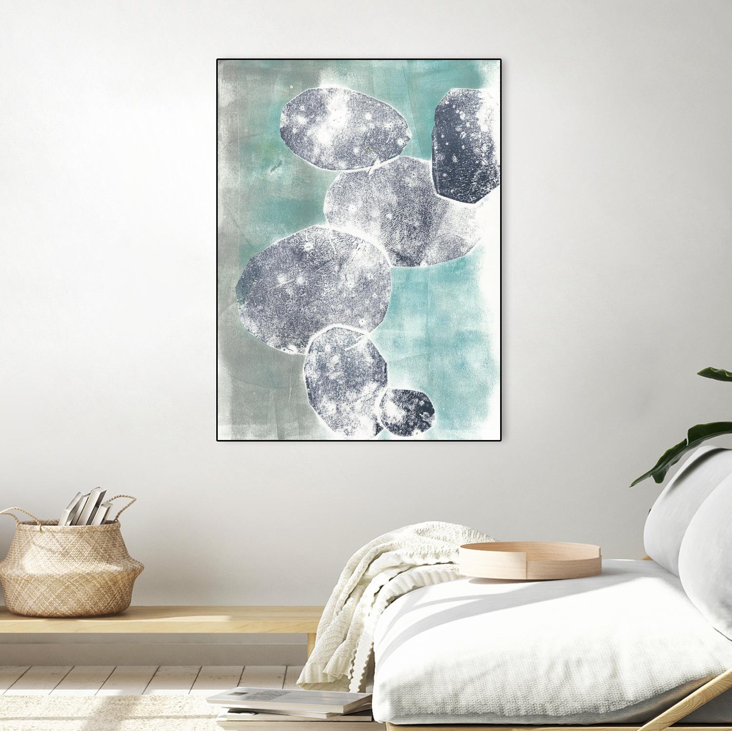 Descending Orbs I by Jennifer Goldberger on GIANT ART - blue abstract