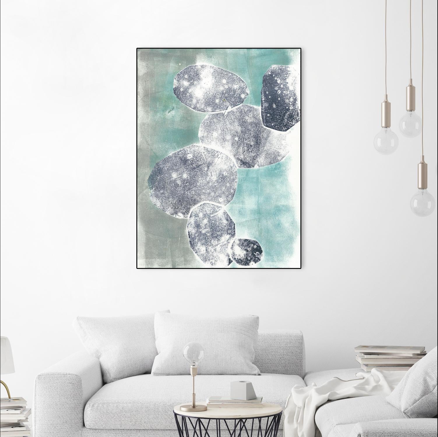 Descending Orbs I by Jennifer Goldberger on GIANT ART - blue abstract