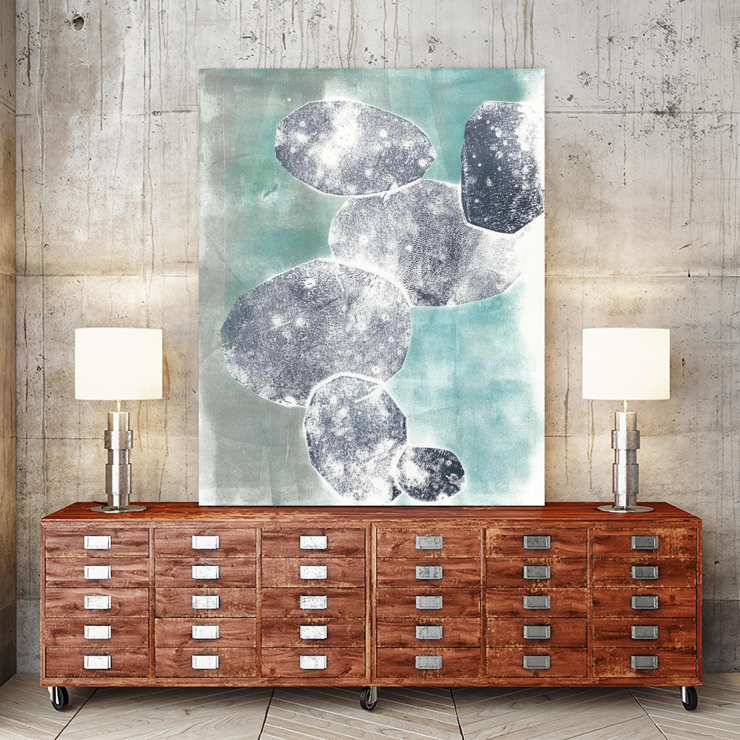 Descending Orbs I by Jennifer Goldberger on GIANT ART - blue abstract