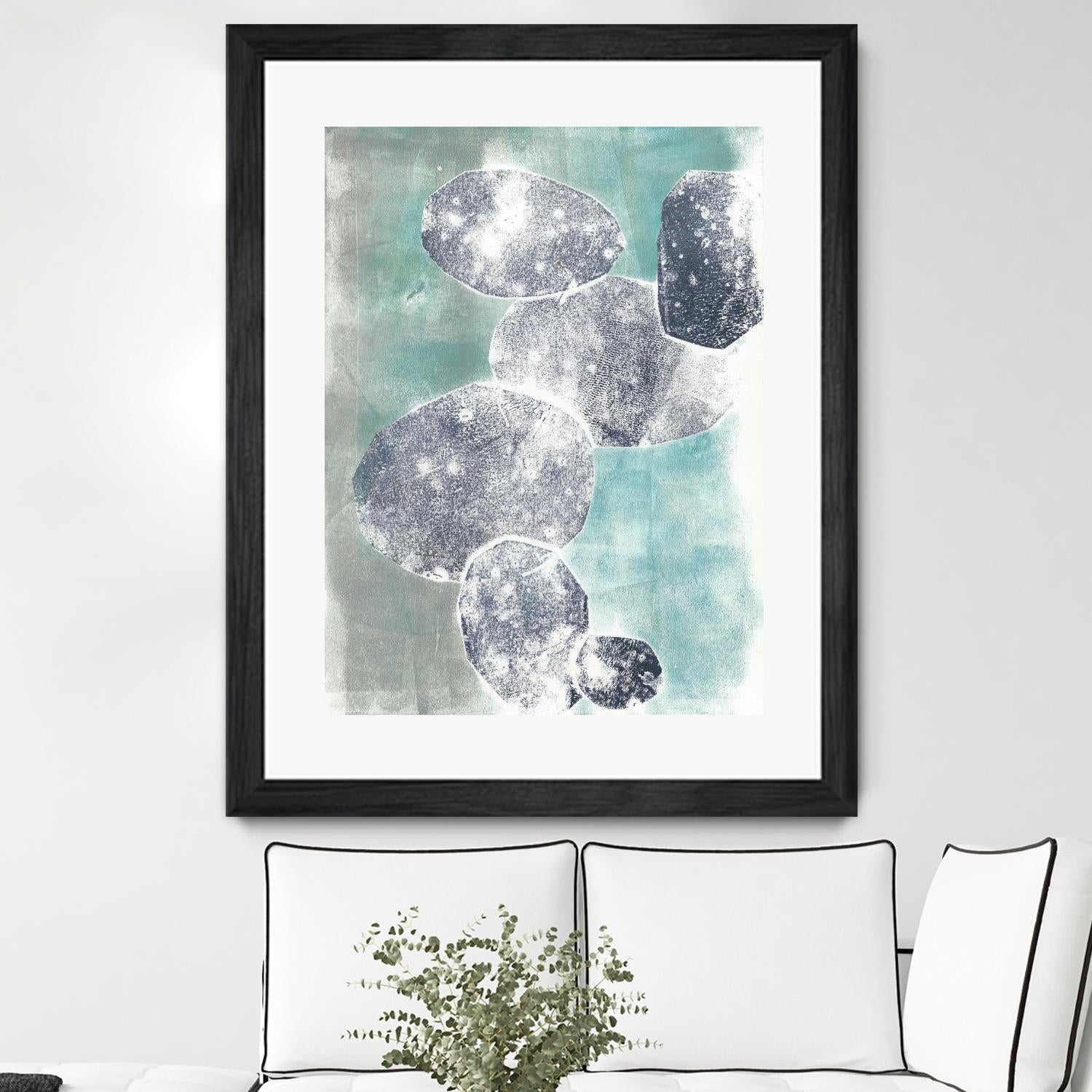 Descending Orbs I by Jennifer Goldberger on GIANT ART - blue abstract