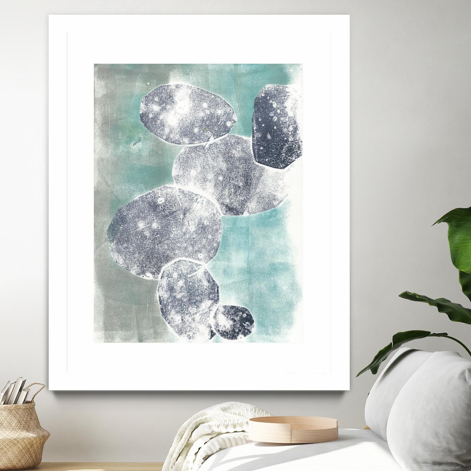 Descending Orbs I by Jennifer Goldberger on GIANT ART - blue abstract