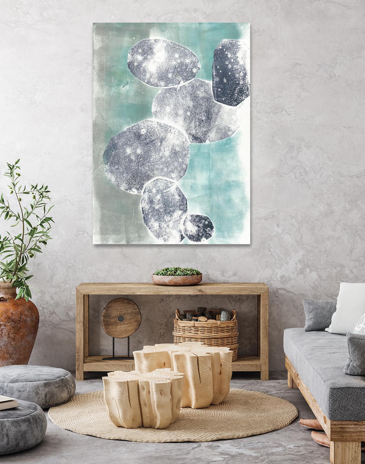 Descending Orbs I by Jennifer Goldberger on GIANT ART - blue abstract