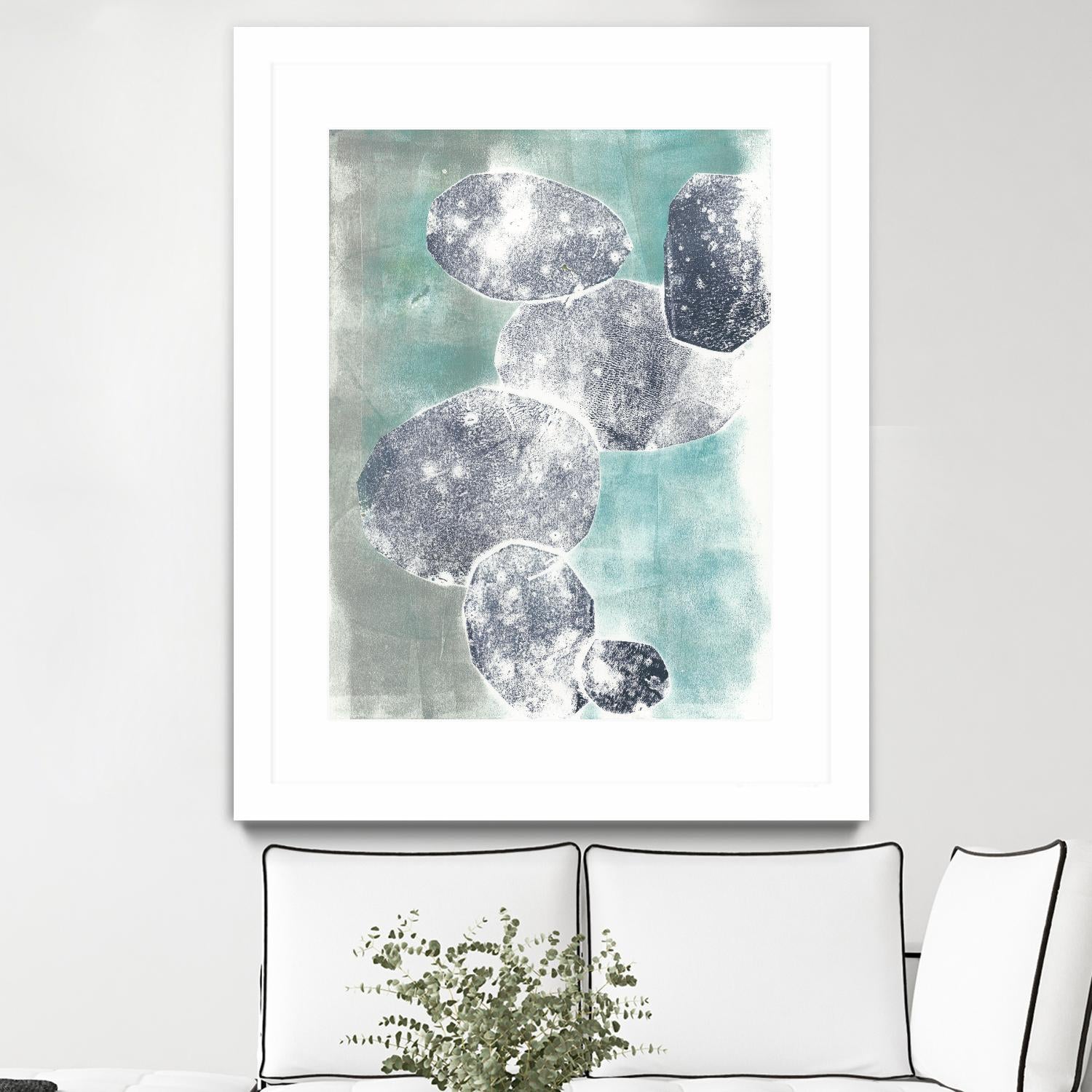 Descending Orbs I by Jennifer Goldberger on GIANT ART - blue abstract