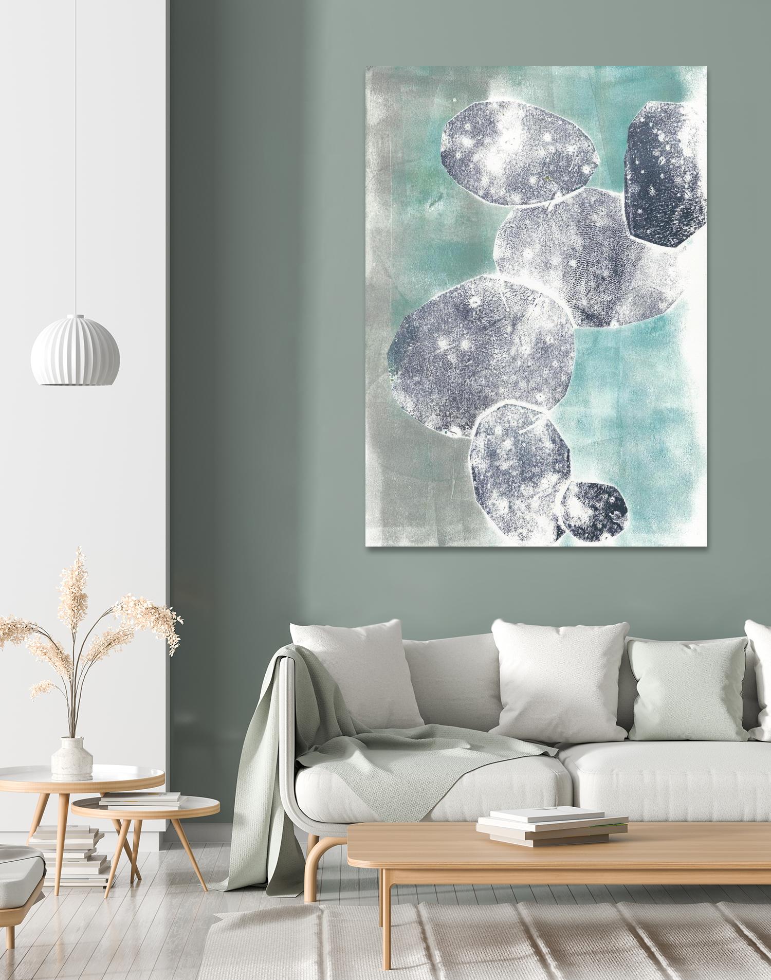 Descending Orbs I by Jennifer Goldberger on GIANT ART - blue abstract