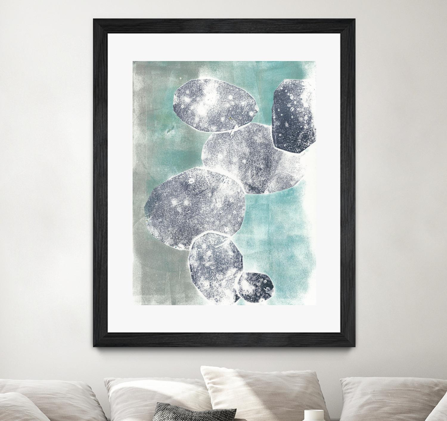 Descending Orbs I by Jennifer Goldberger on GIANT ART - blue abstract