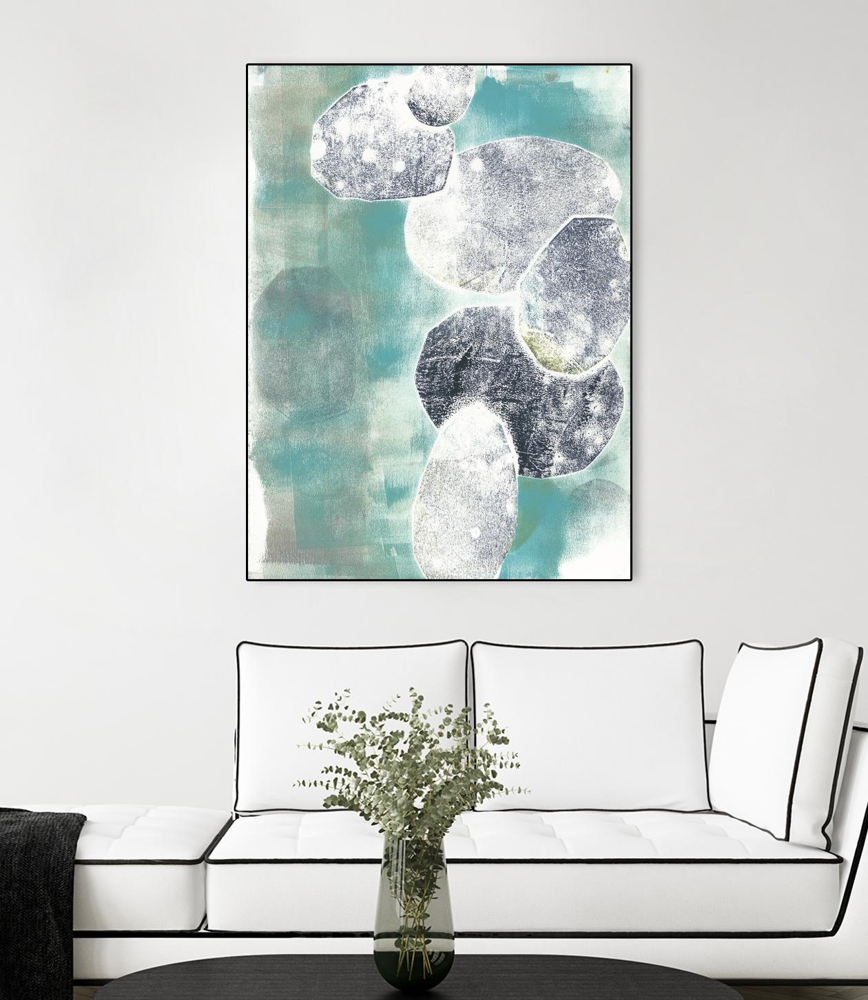 Descending Orbs II by Jennifer Goldberger on GIANT ART - blue abstract