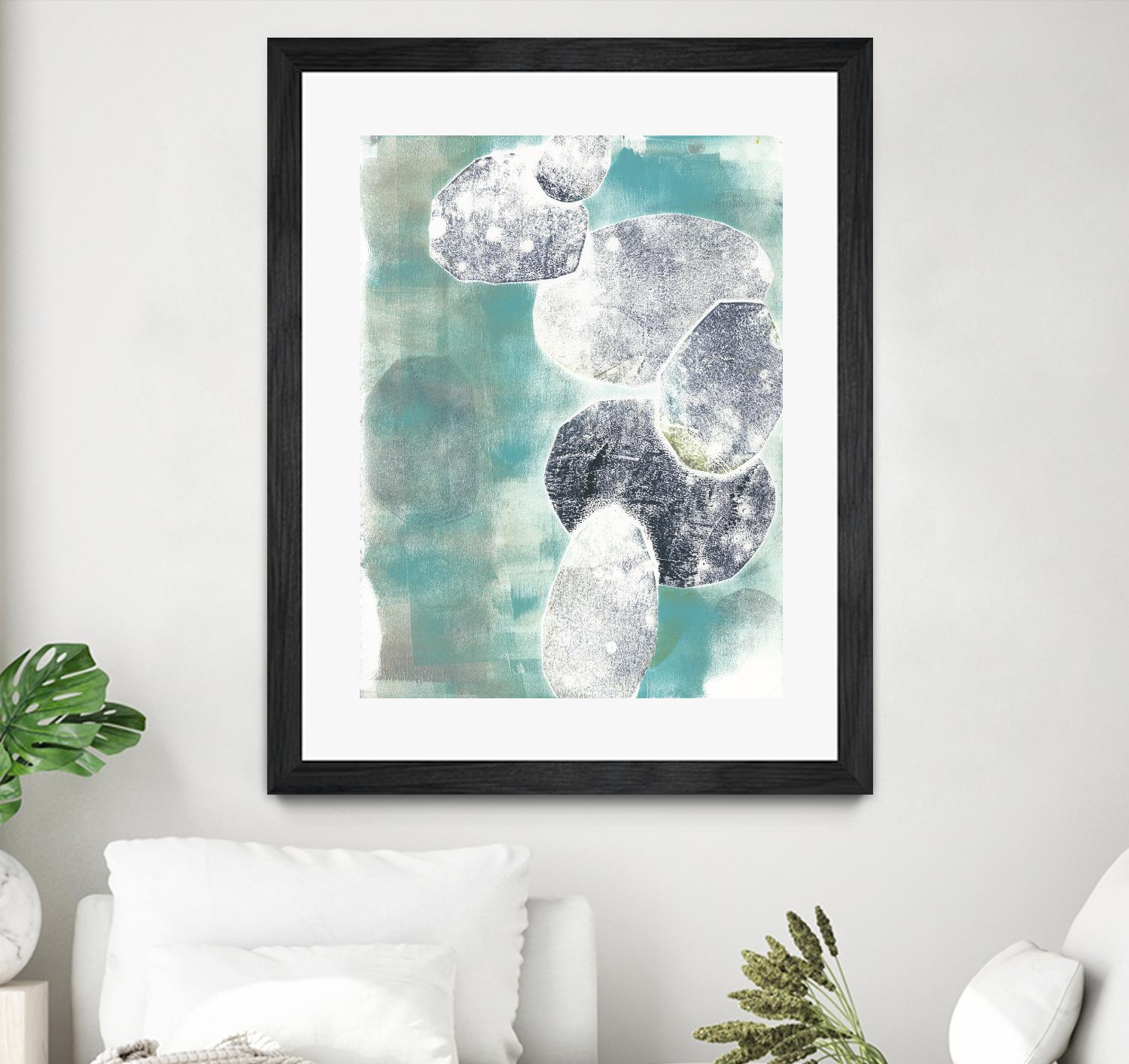 Descending Orbs II by Jennifer Goldberger on GIANT ART - blue abstract