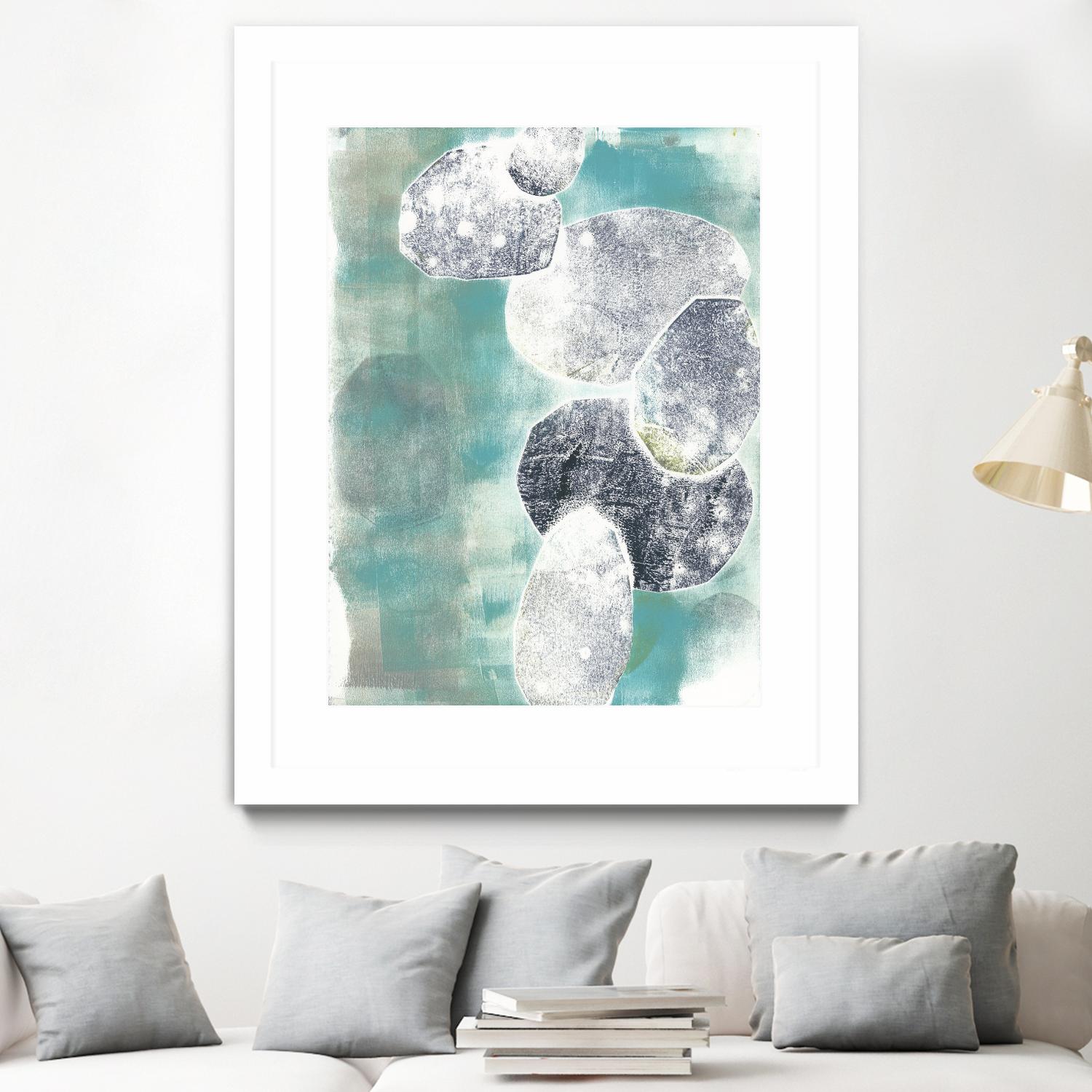 Descending Orbs II by Jennifer Goldberger on GIANT ART - blue abstract